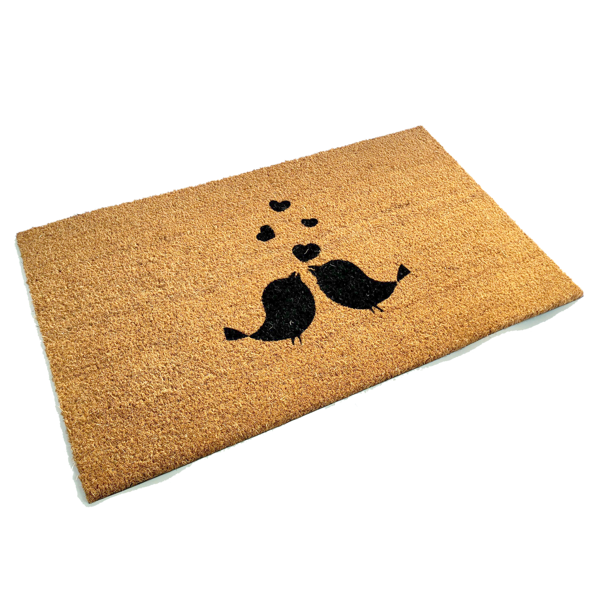 Pair of Love Birds Coir Door Mat Black Ginger Ltd