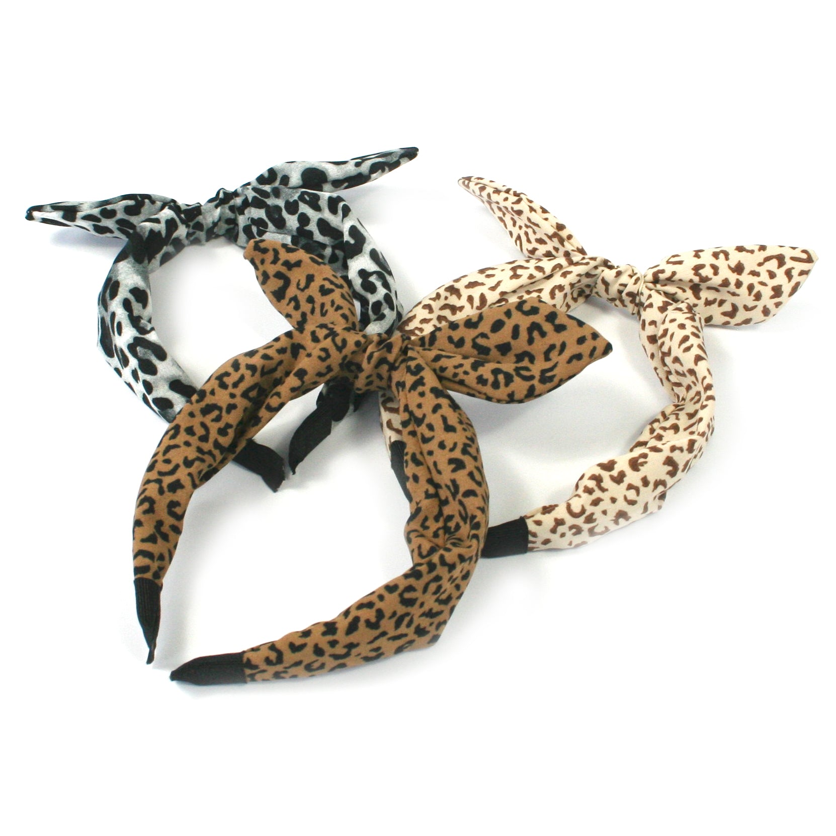 Animal Print Bow Hairband - 12 Assorted