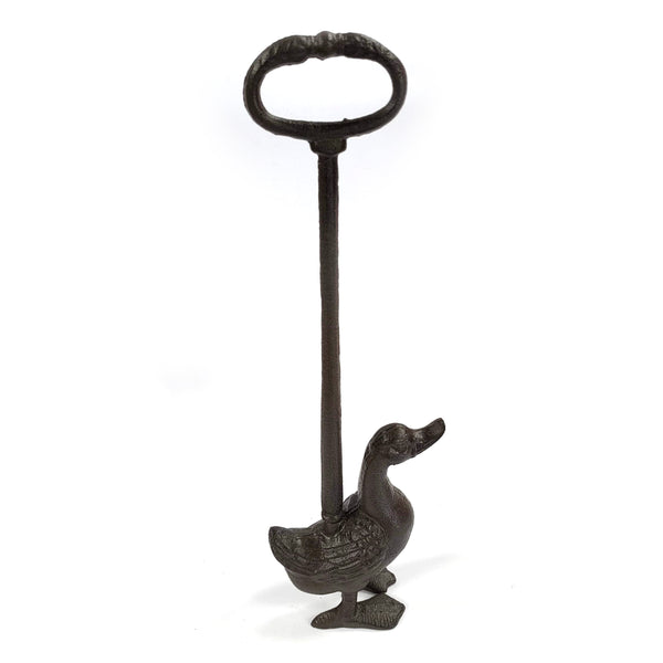 Cast Iron Doorstop with Handle - Duck