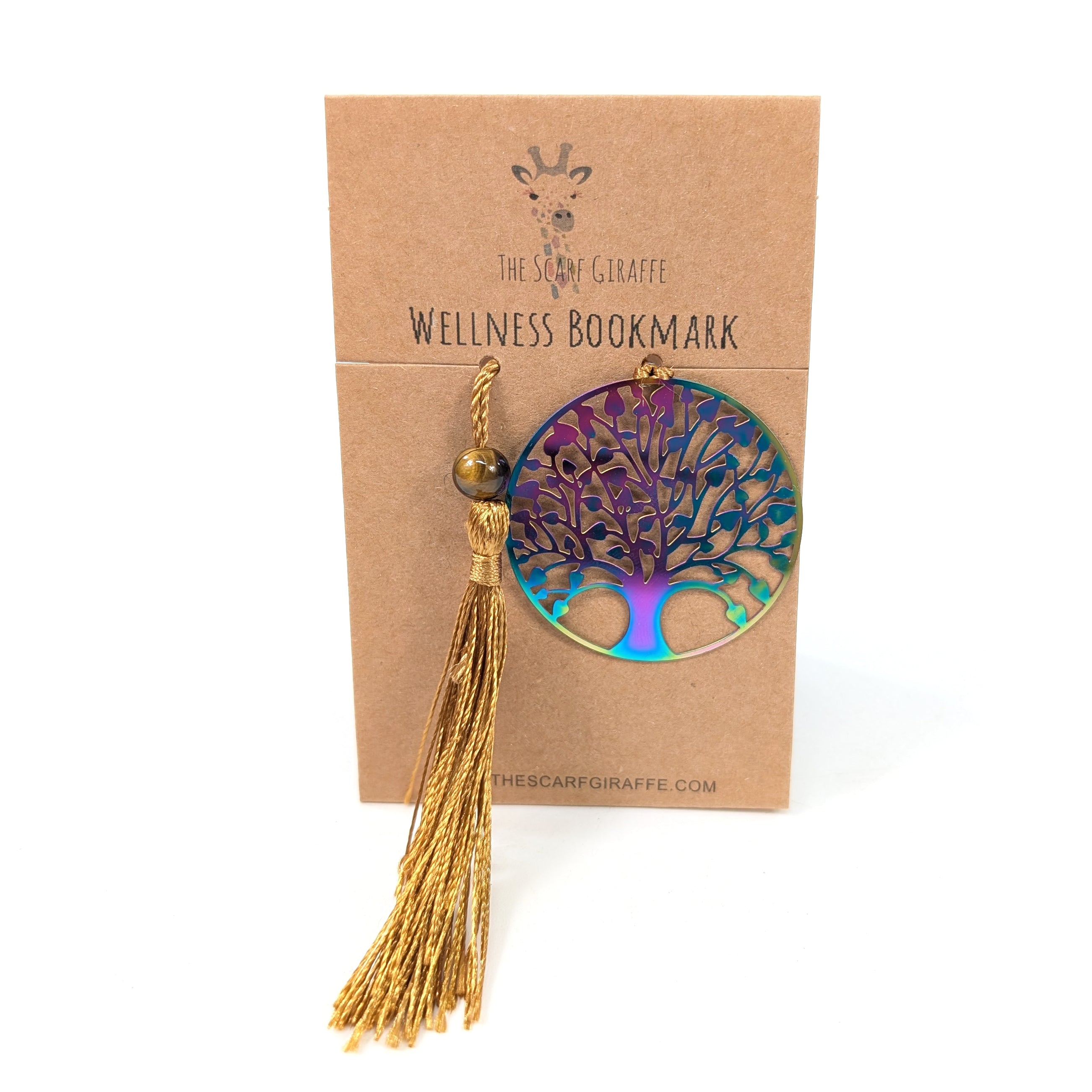 Wellness Bookmark - Tigers Eye Tree of Life