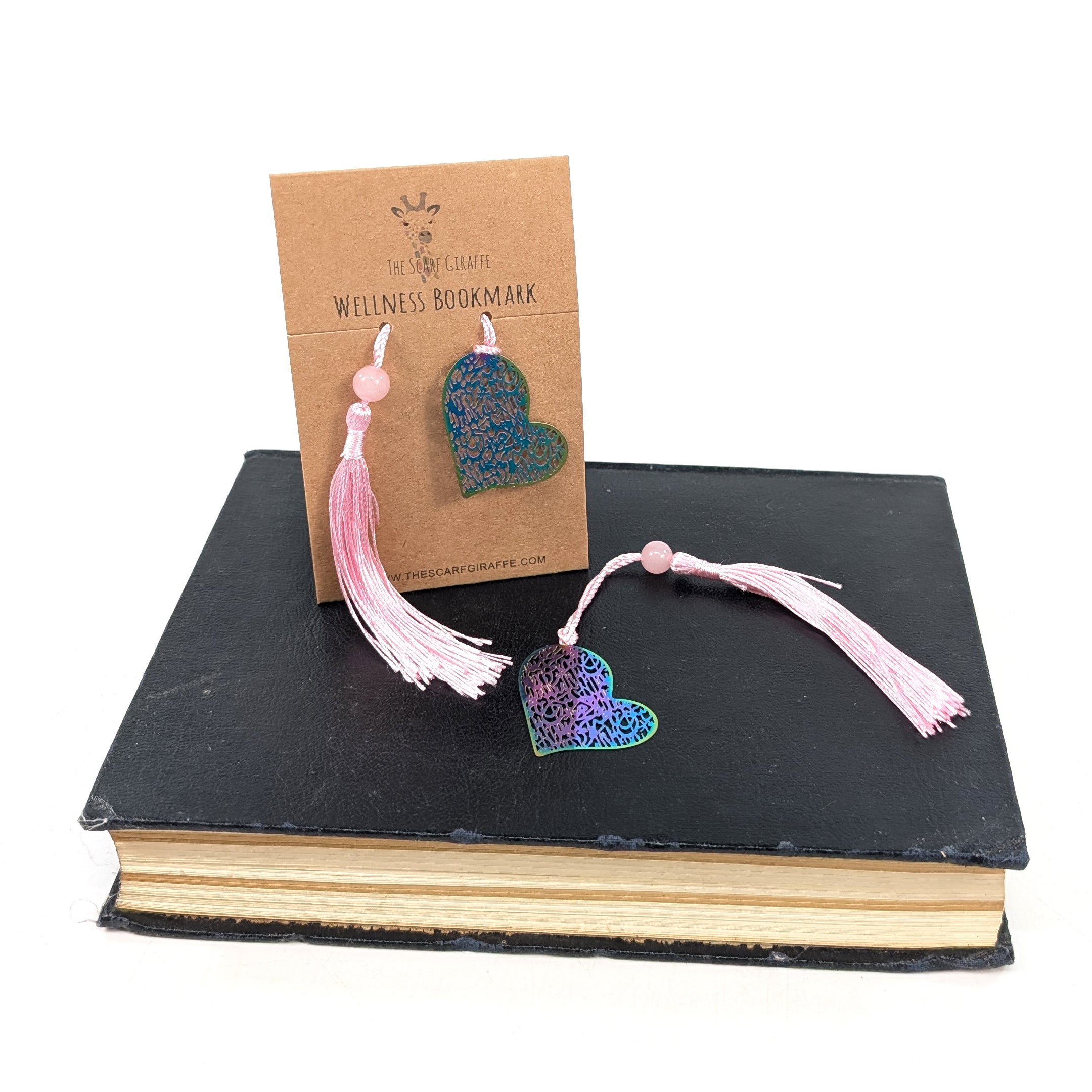 Wellness Bookmark - Rose Quartz Heart