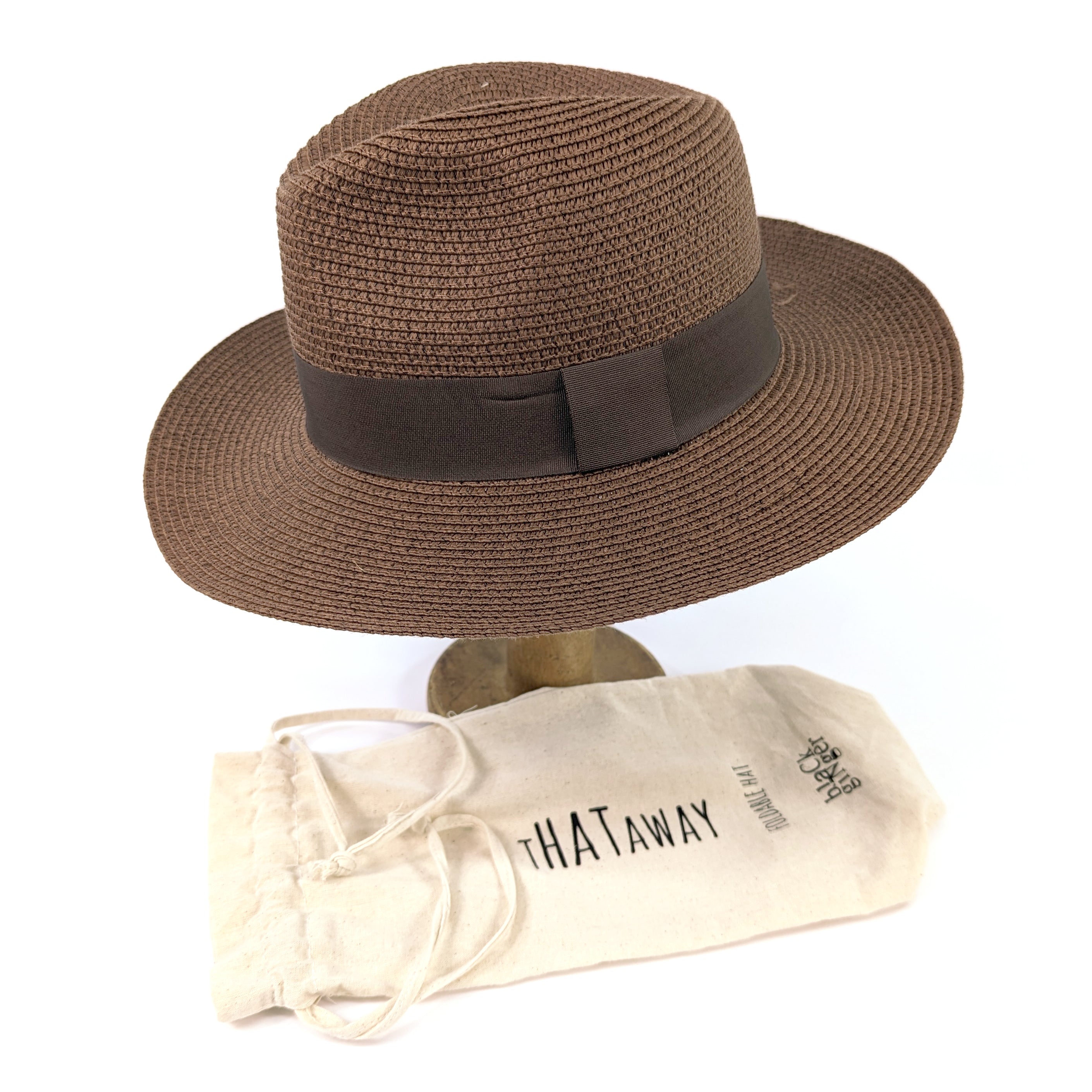 Chocolate Brown Panama Folding Hat