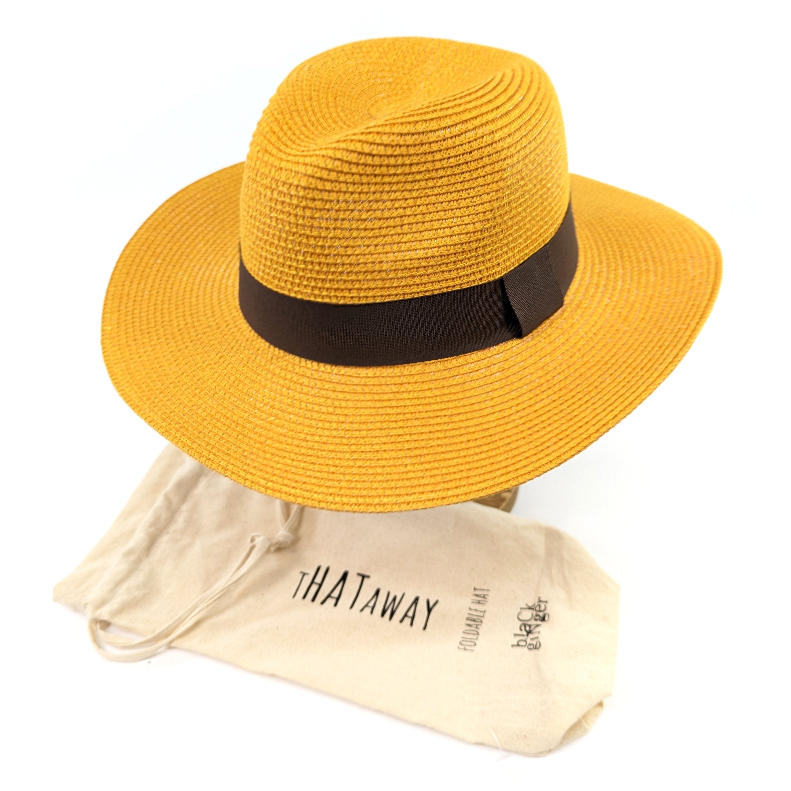 Mustard Panama Folding Hat (57cm)