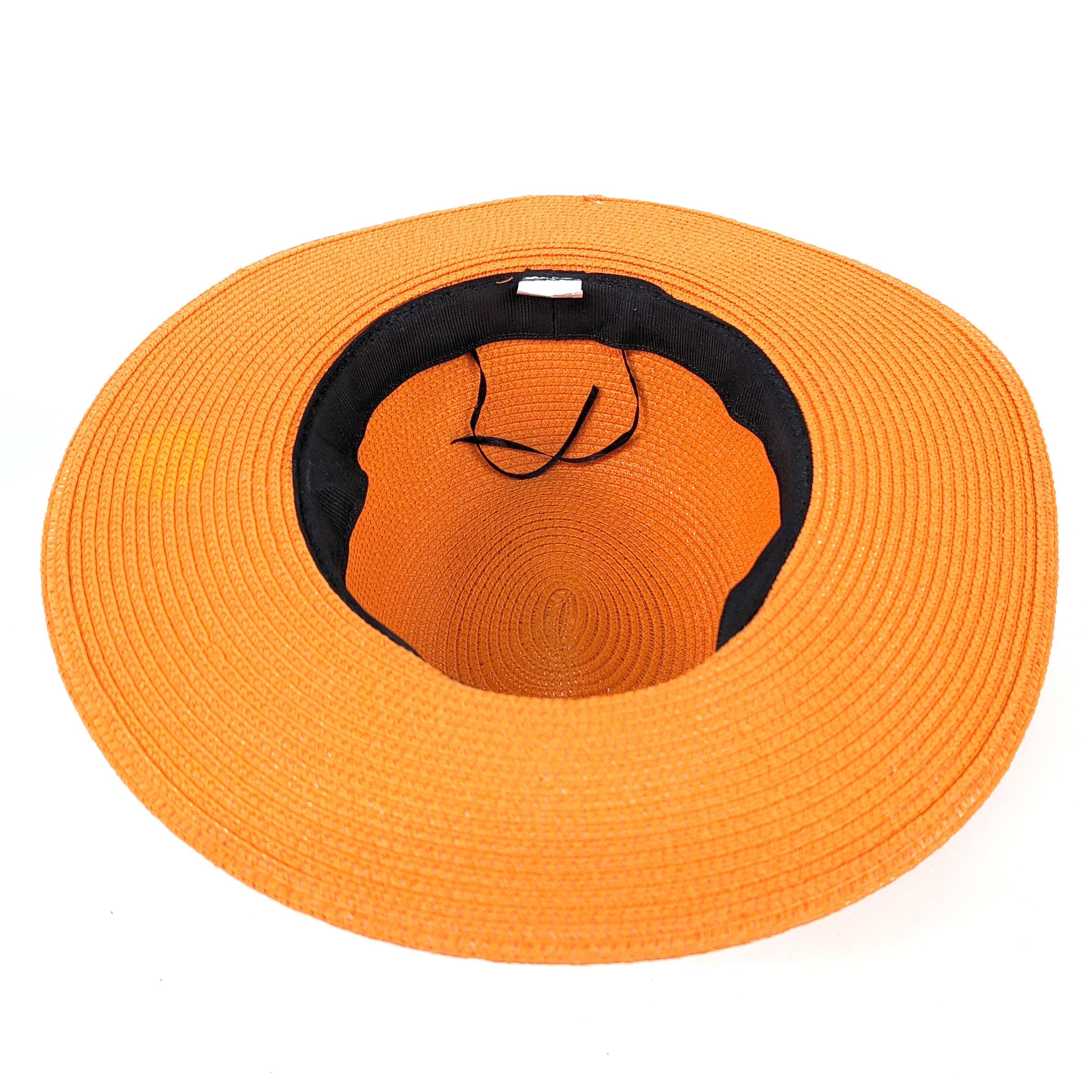 Orange Panama Folding Hat