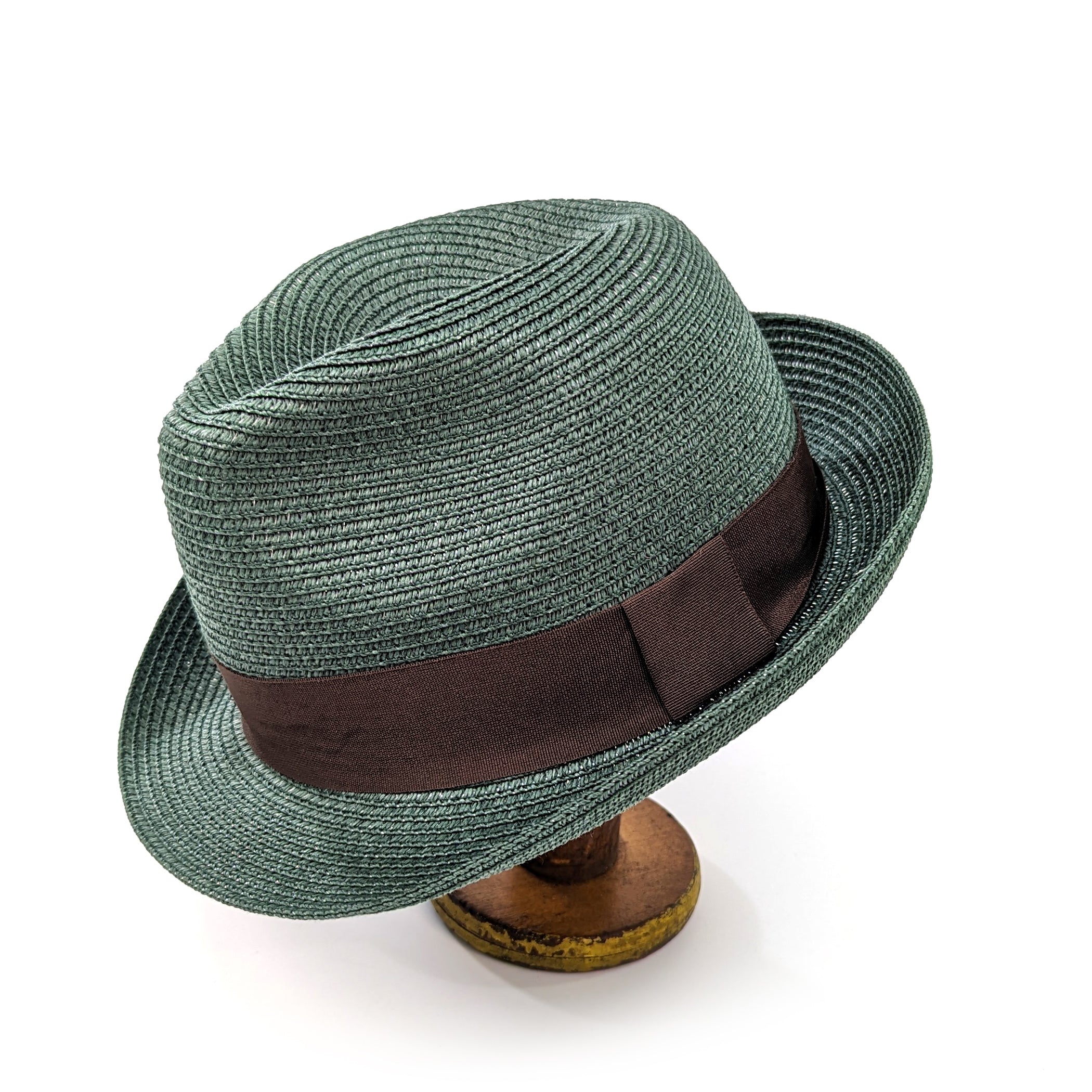 Chapeau de soleil de voyage pliable de style Trilby - Vert sarcelle (57 cm)