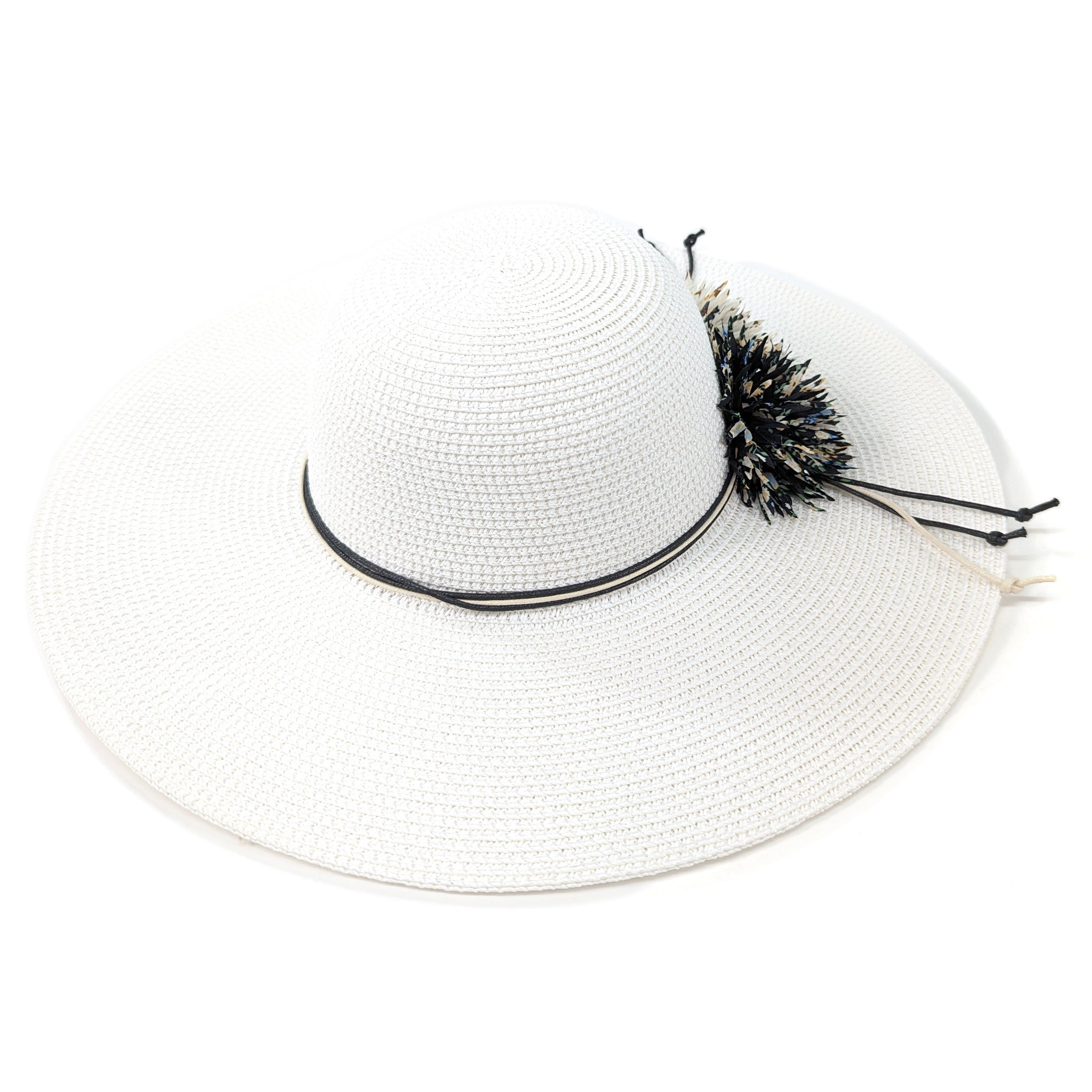 Blooming Flowers Foldable Hat - White