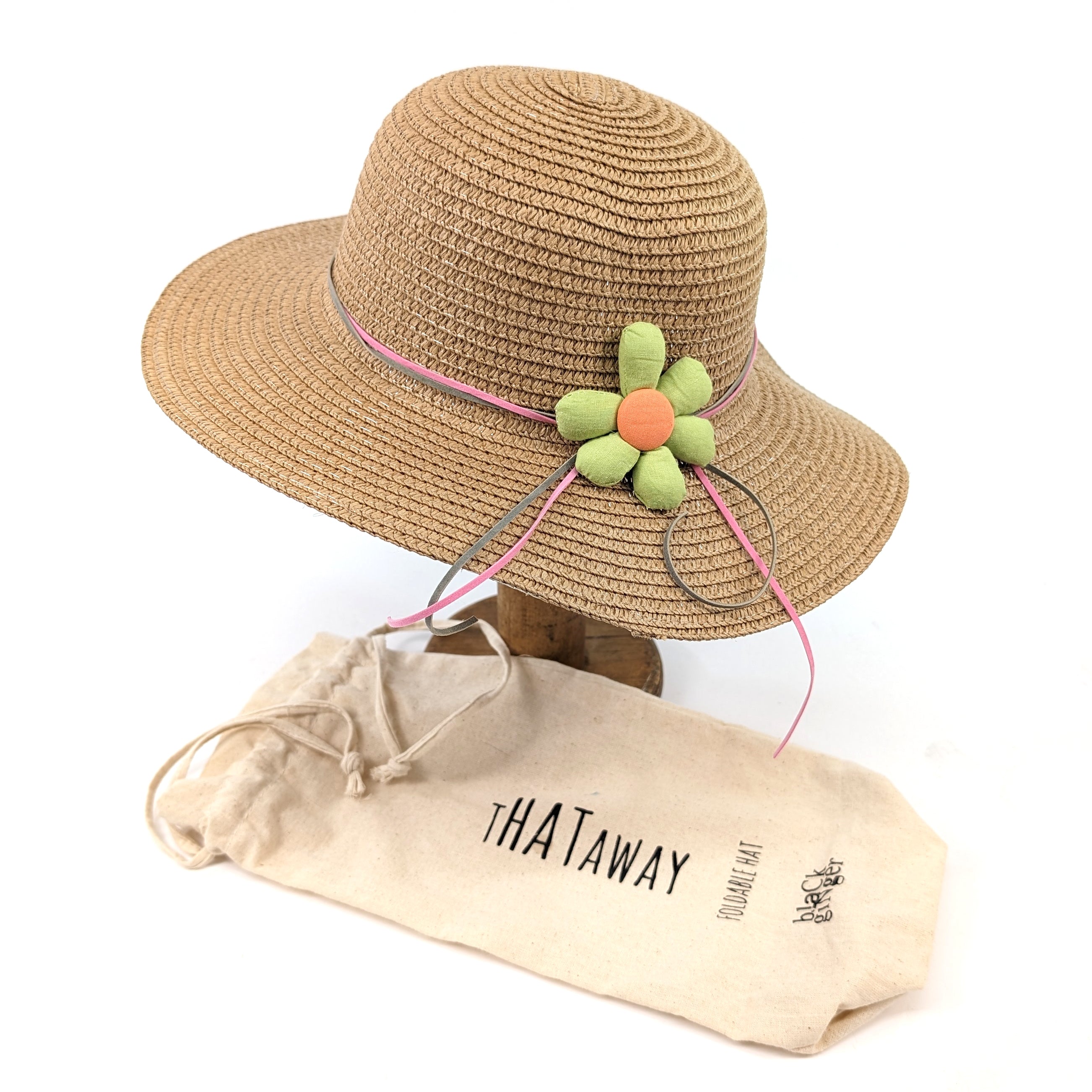 Chapeau Pliable Pour Enfants - Fleur Naturelle Foncé