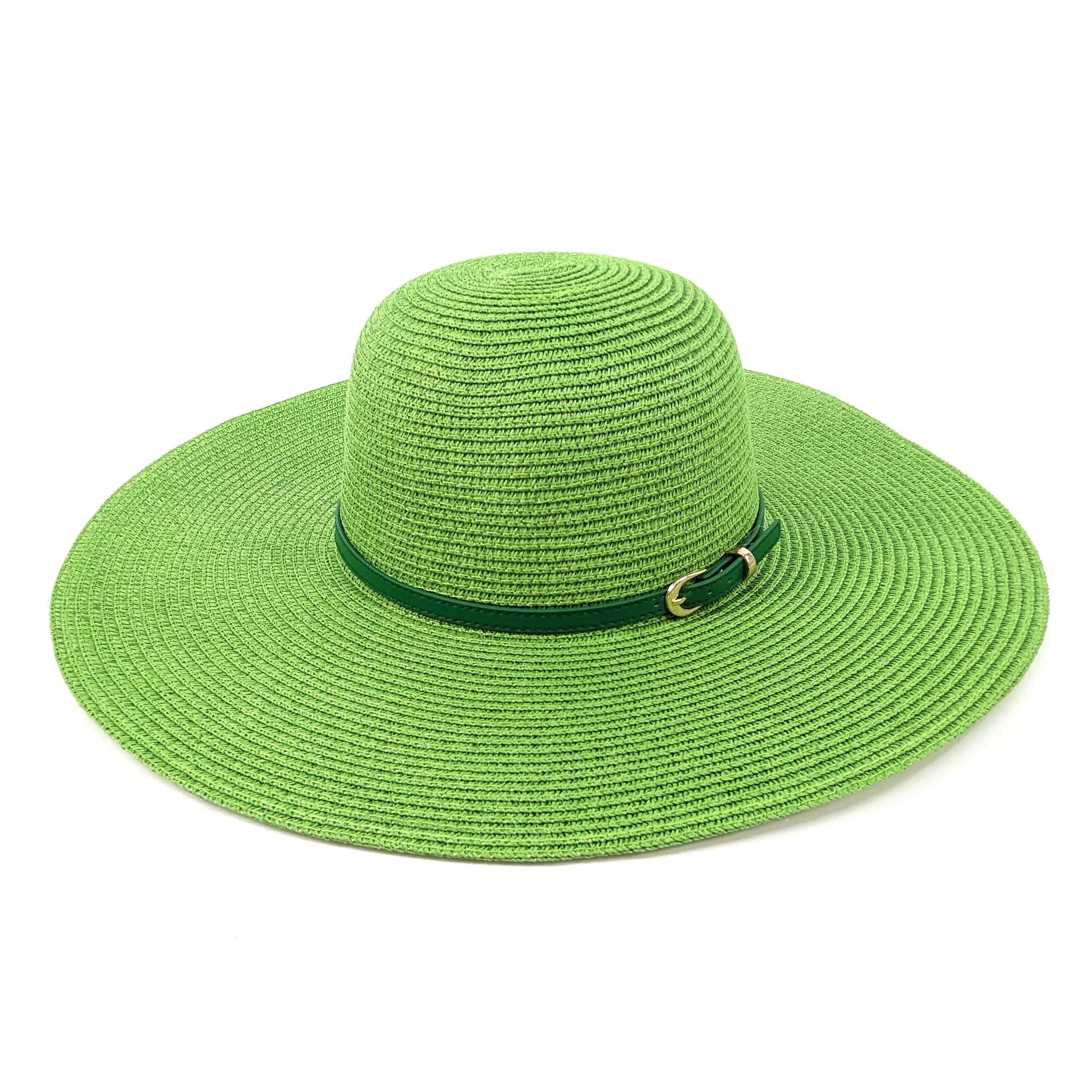Chapeau pliable à large bord brillant et audacieux - Parkeet Green