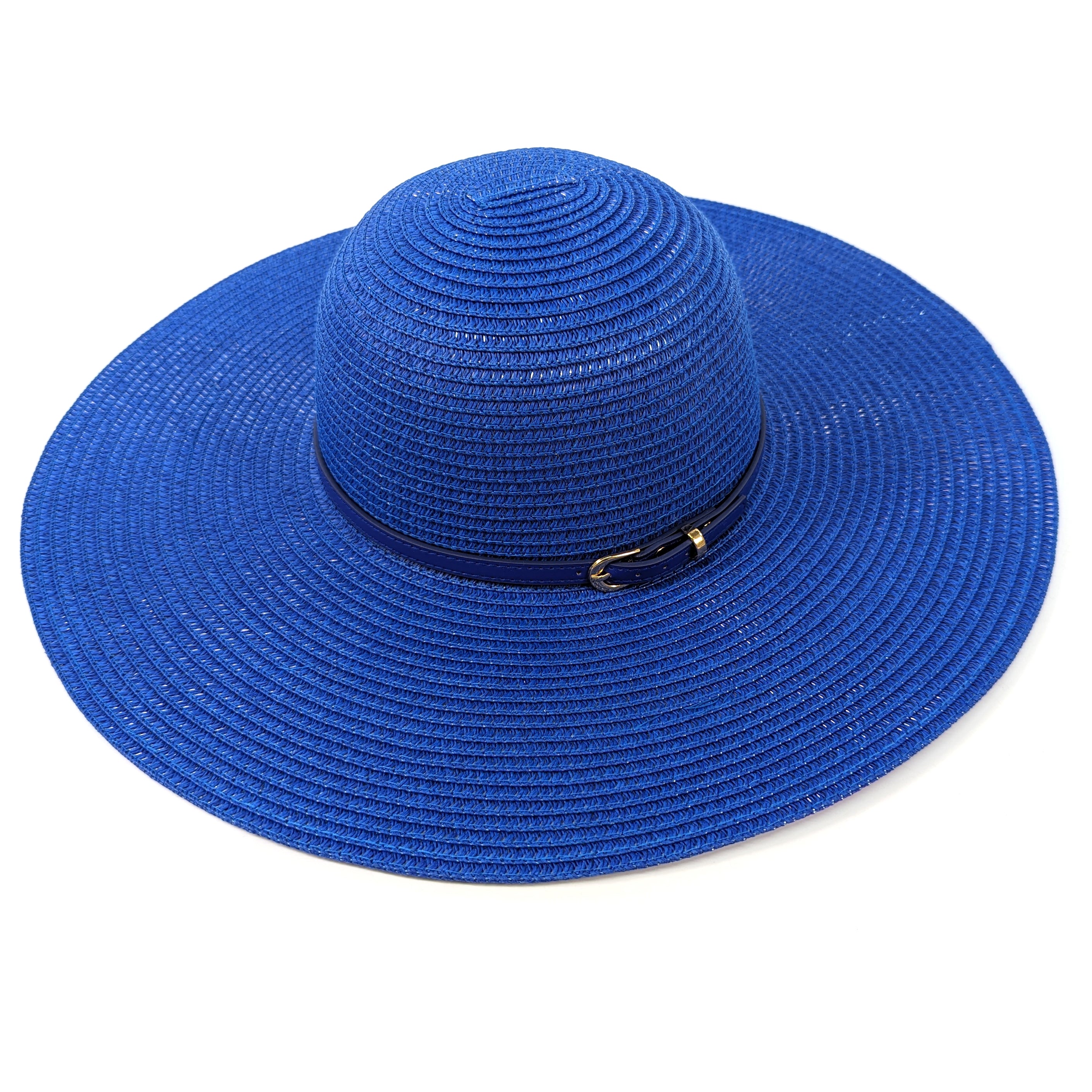 Bright and Bold Wide Brim Foldable Hat - Azure Blue