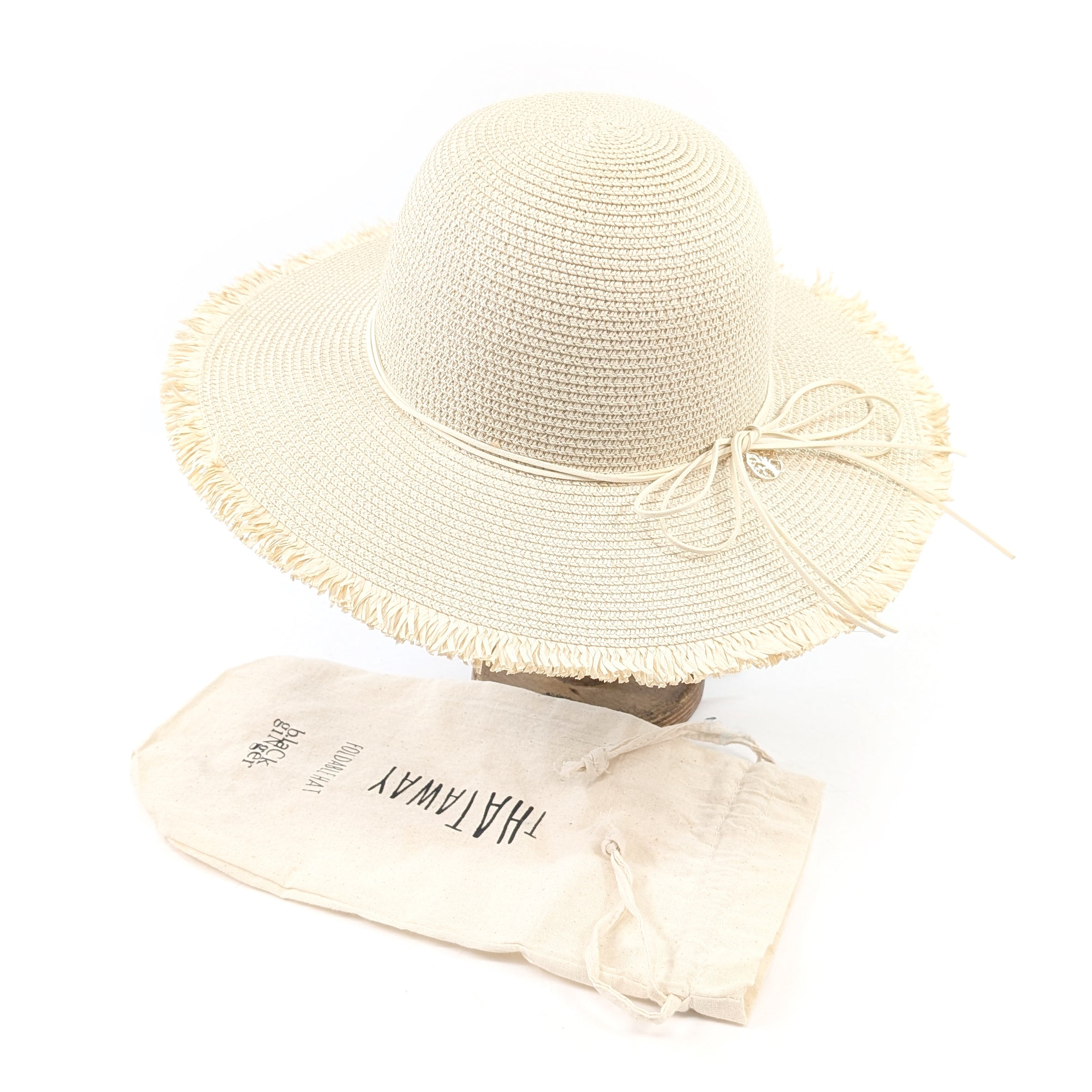 Tree of Life Wide Brim Foldable Hat (57cm) - Natural