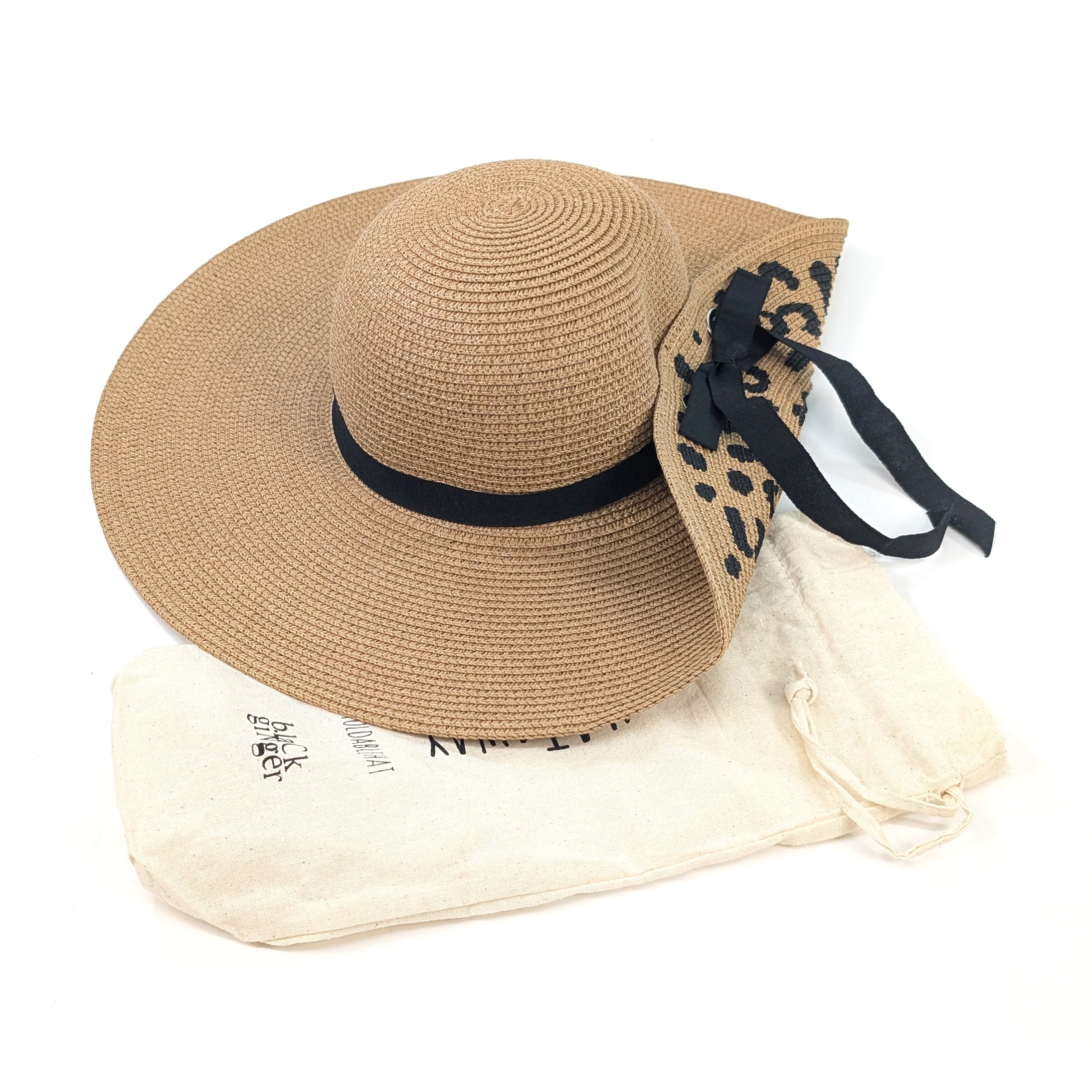 Fold Up Animal Print Foldable Hat (57cm)- Dark Natural