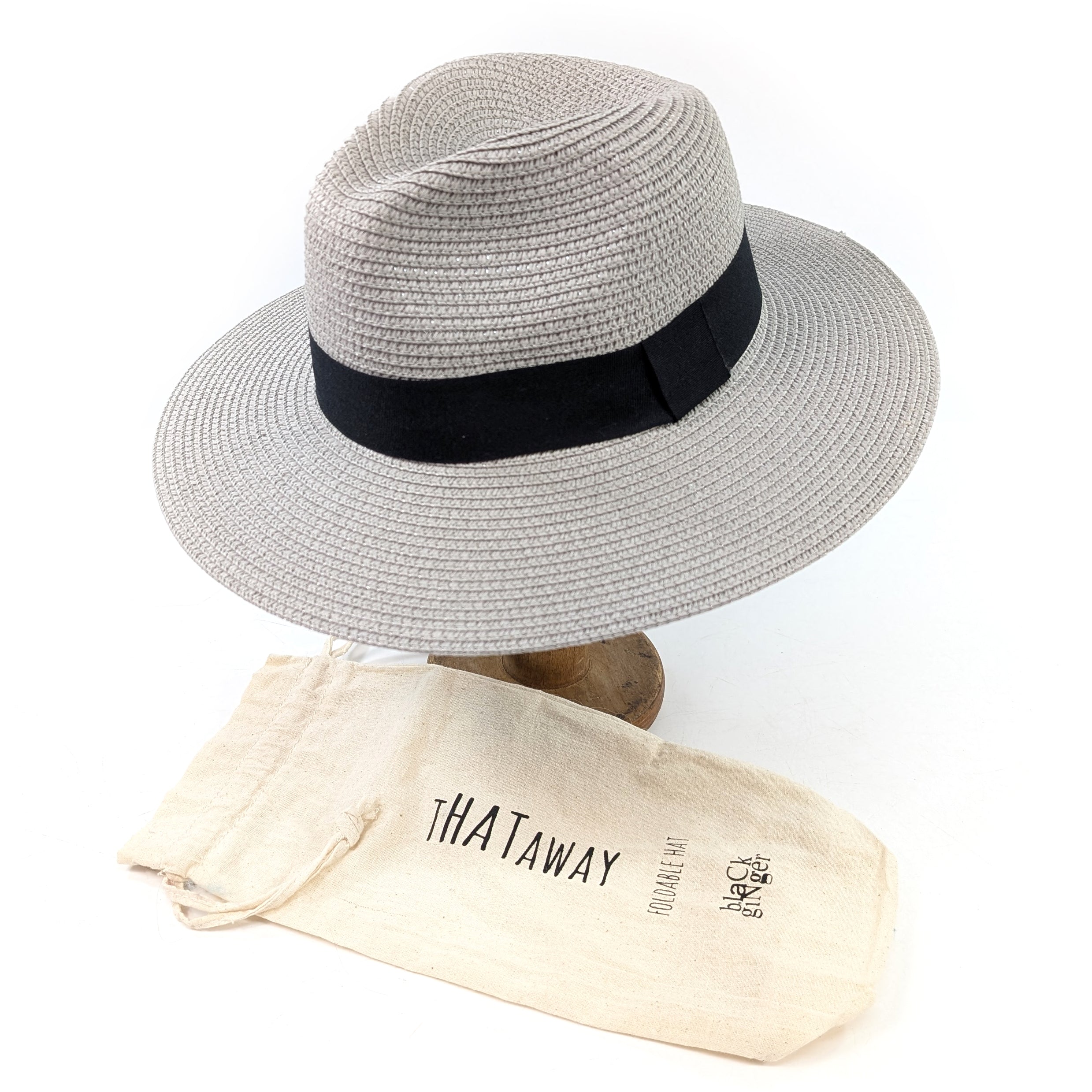 Dove Grey Panama Foldable Hat (57cm)