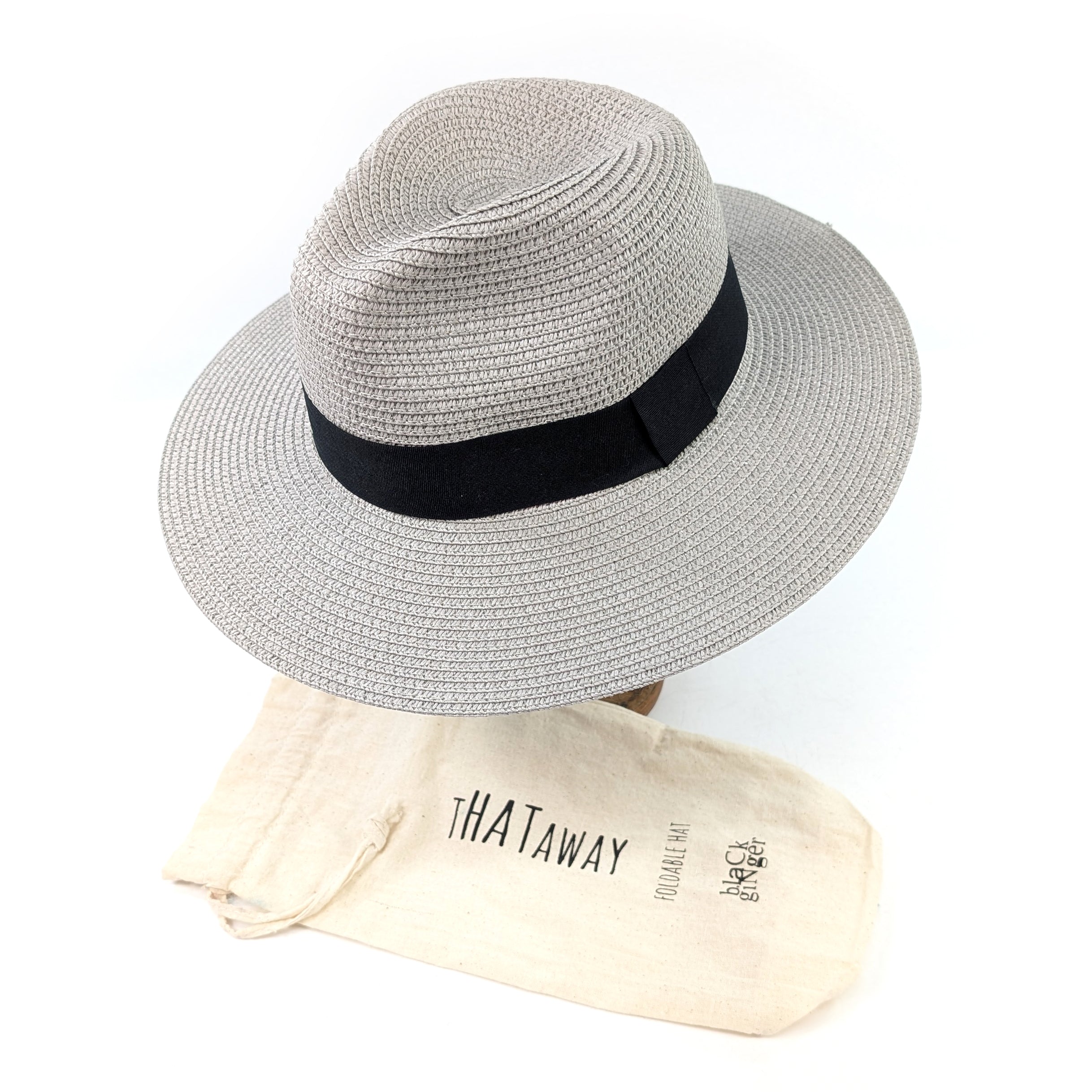 Dove Grey Panama Foldable Hat (57cm)