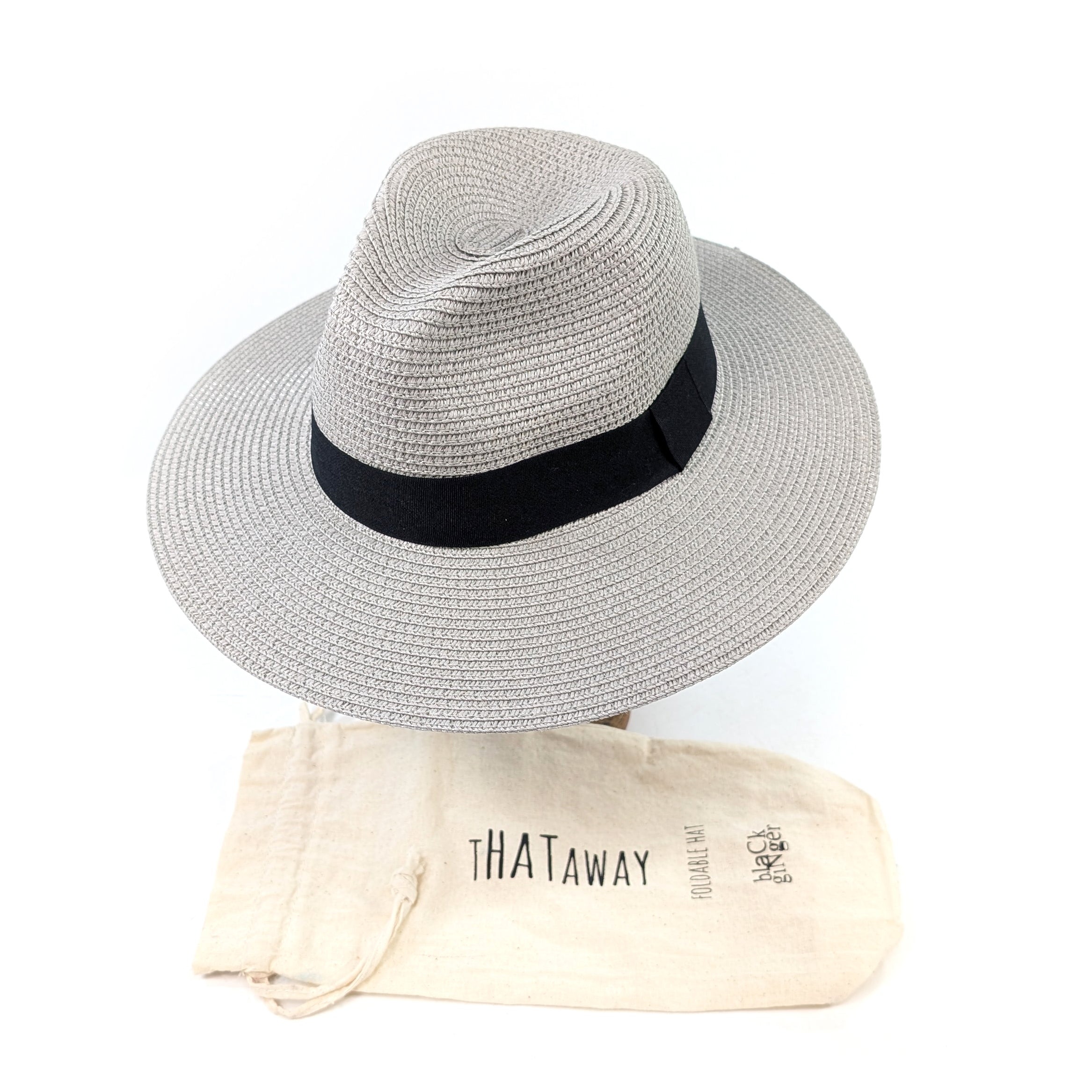 Dove Grey Panama Foldable Hat (57cm)