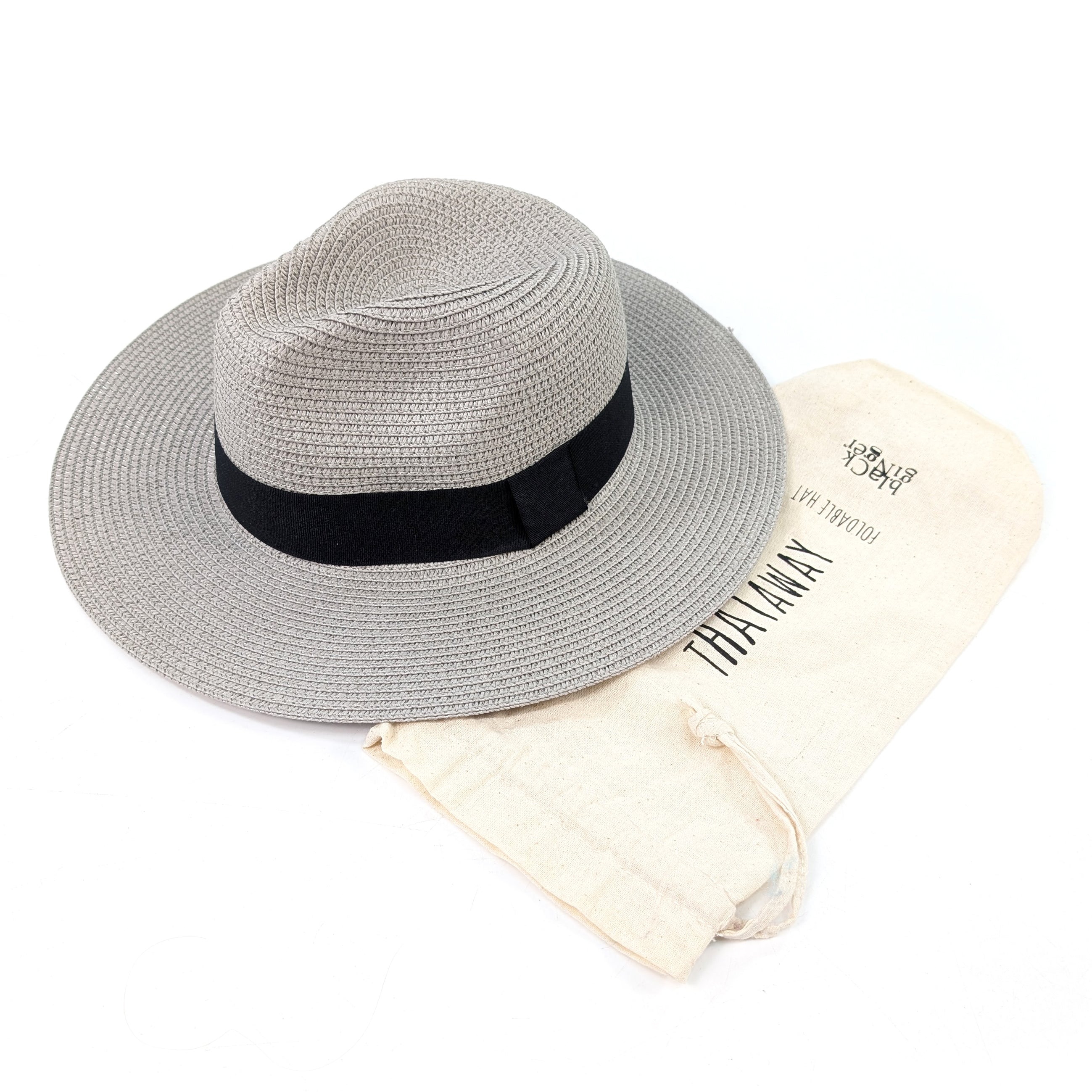 Dove Grey Panama Foldable Hat (57cm)