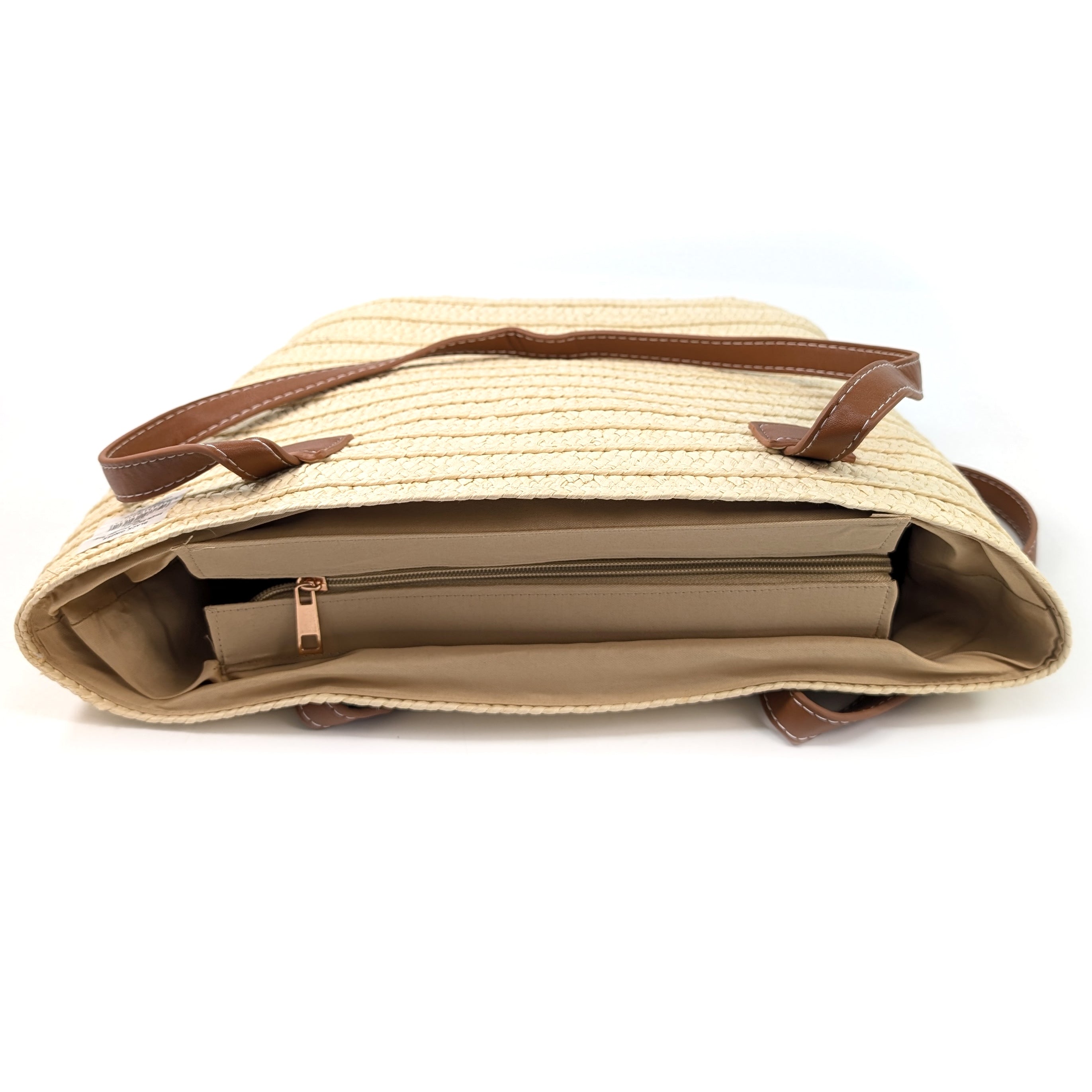 Straw Style Shoulder Bag - Natural