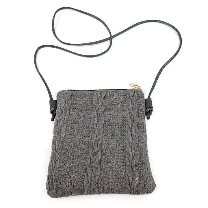 Knitted Crossbody Bag - Dark Grey