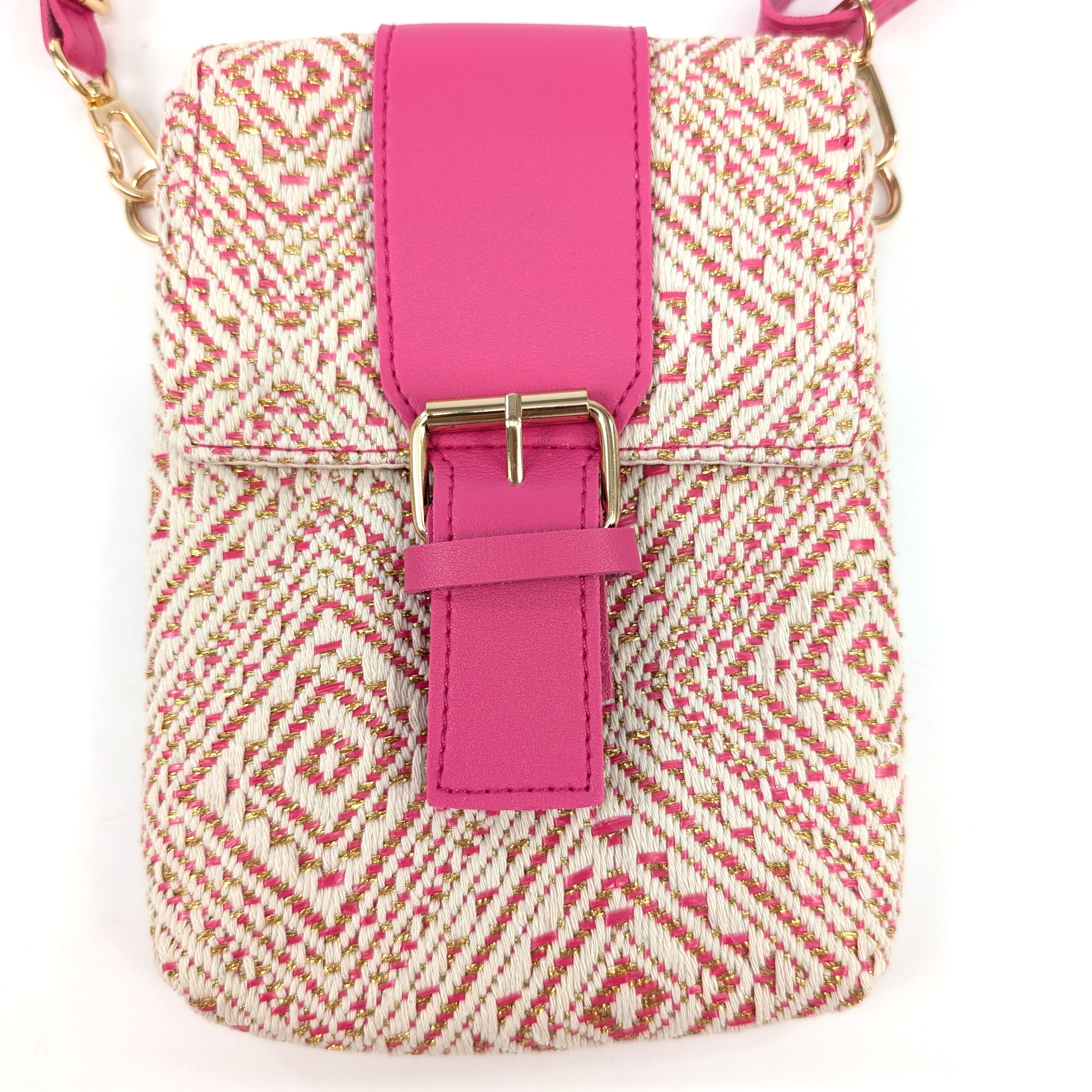 Aztec Buckle Crossbody Bag - Pink