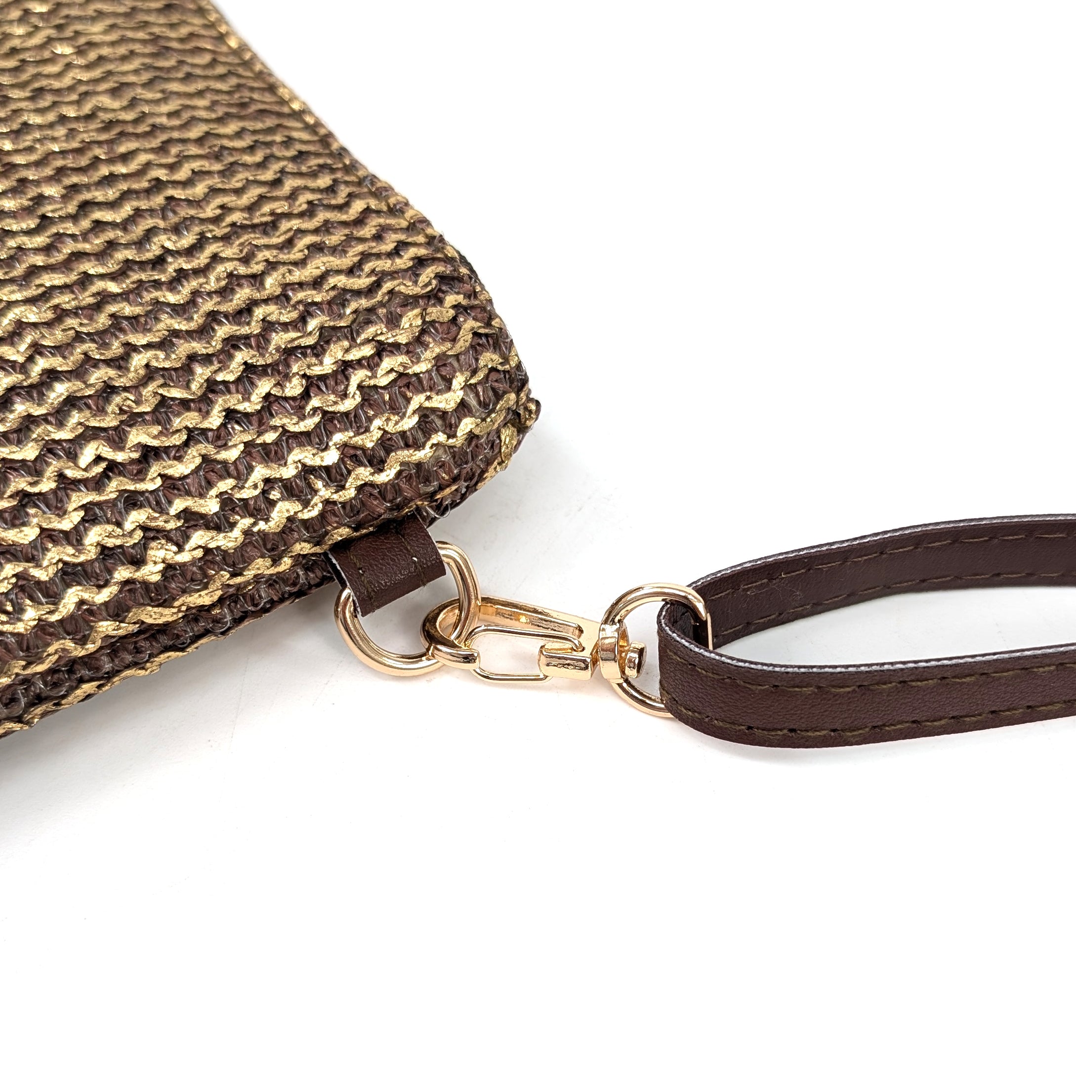 Glitzy Clutch Bag with Tassel (and removeable long handle) - Chocolate