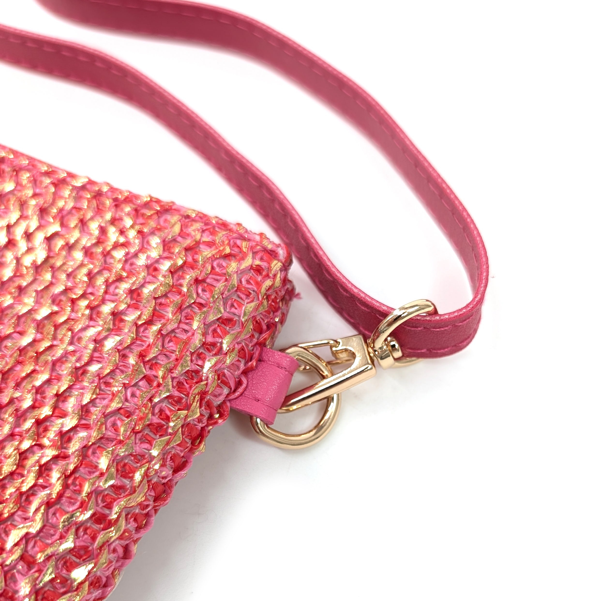 Glitzy Clutch Bag with Tassel (and removeable long handle) - Raspberry Pink