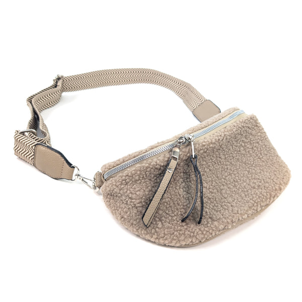 Crossbody Sling Bag - Teddy Bear - Mink