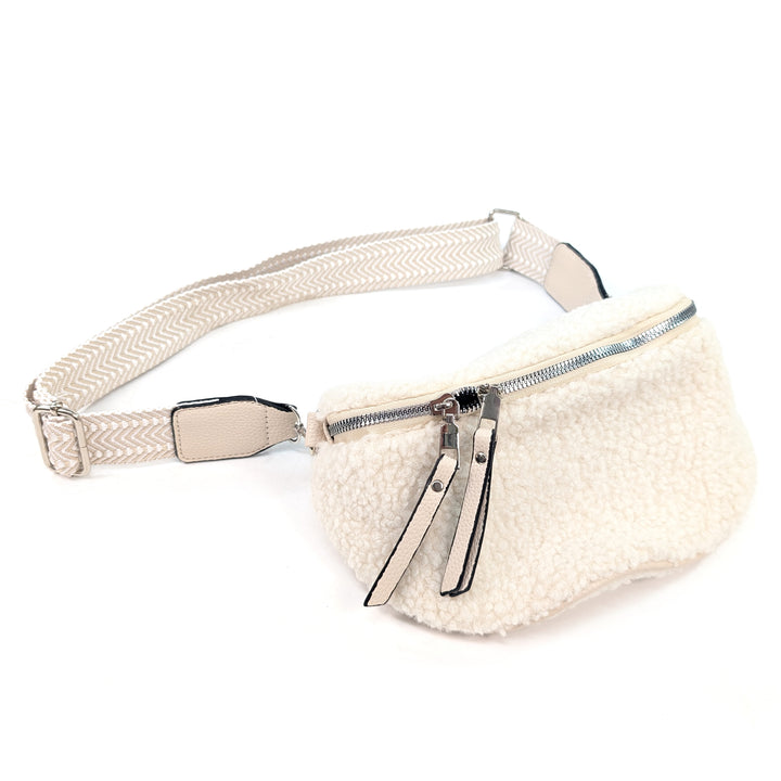 Crossbody Sling Bag - Teddy Bear - Cream