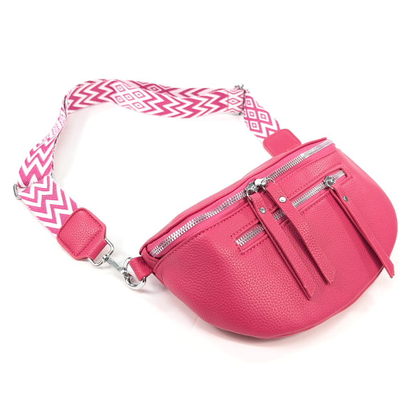 Crossbody Sling Bag - Vegan Leather - Pink