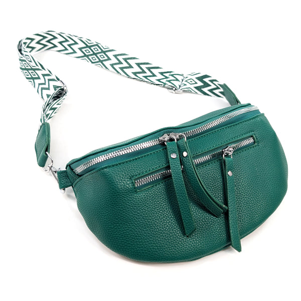 Crossbody Sling Bag - Vegan Leather - Dark Green