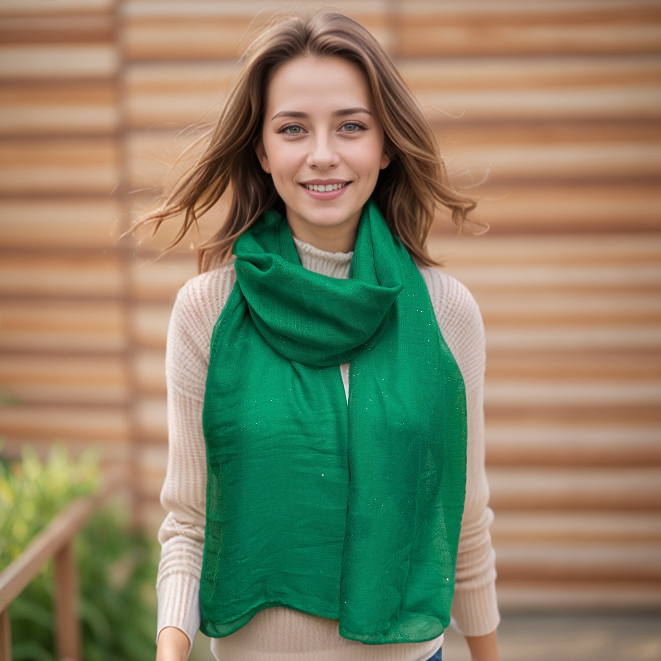 Viano - Sparkle Scarf - Green (50x80cm)