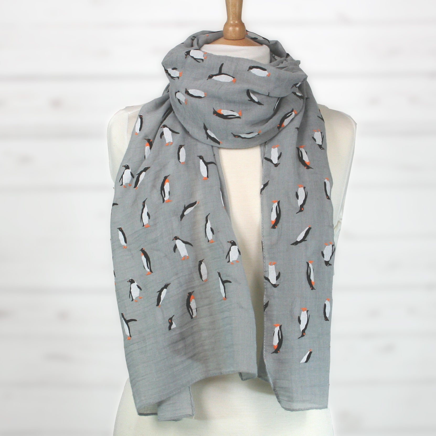 Playing Penguins Scarf - Grey