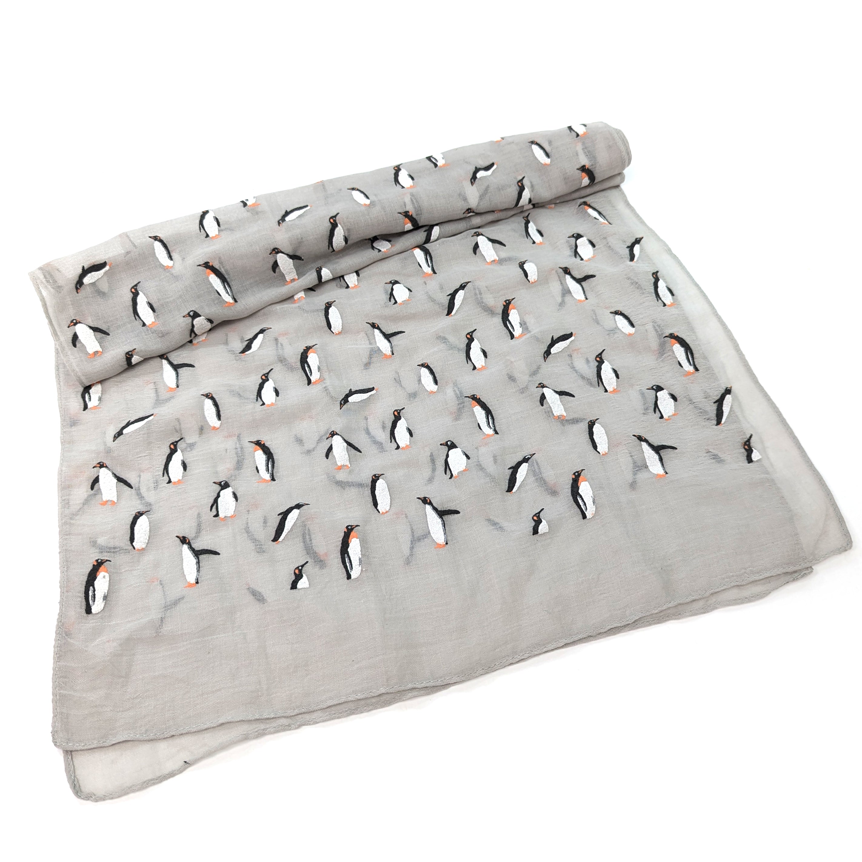 Playing Penguins Scarf - Grey