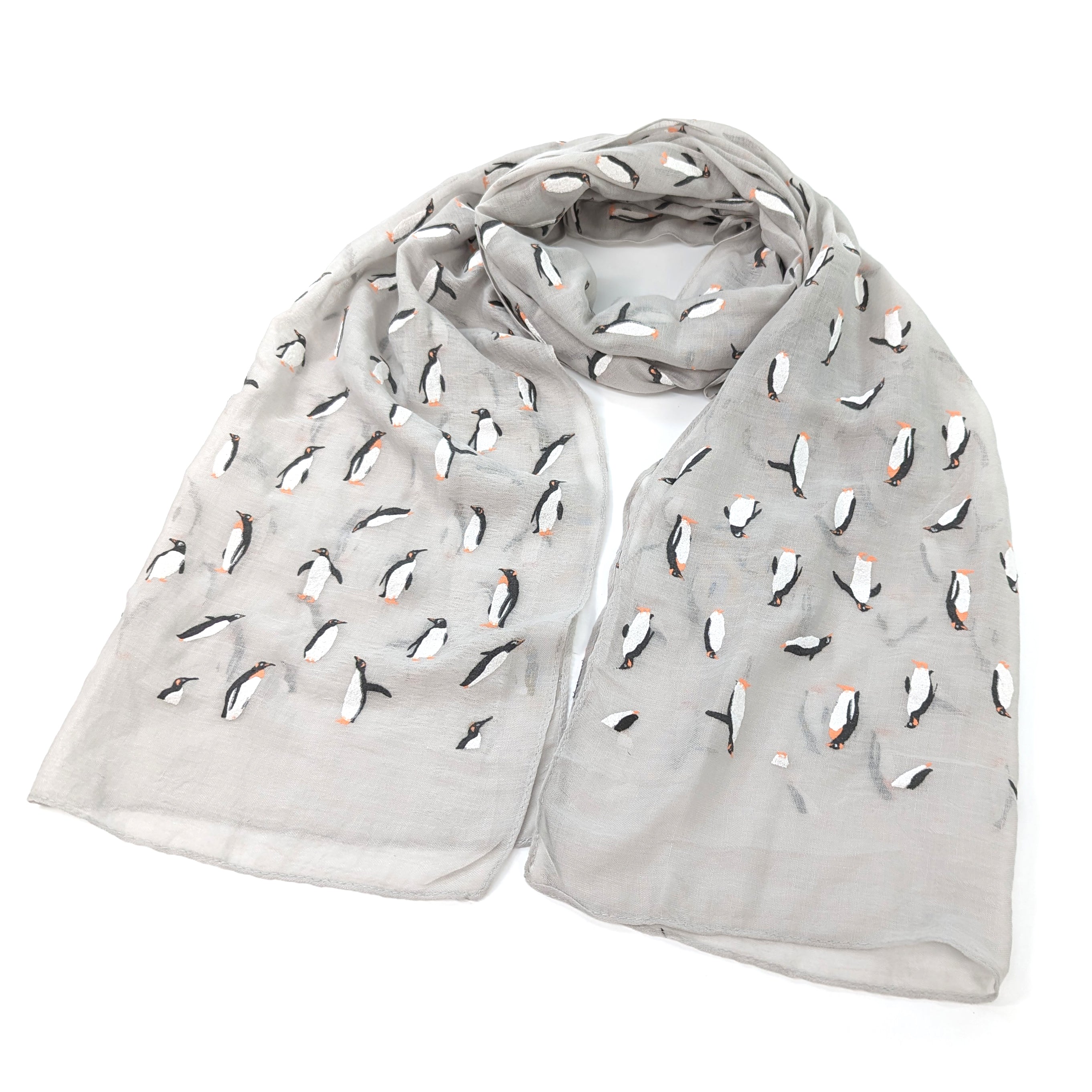 Playing Penguins Scarf - Grey