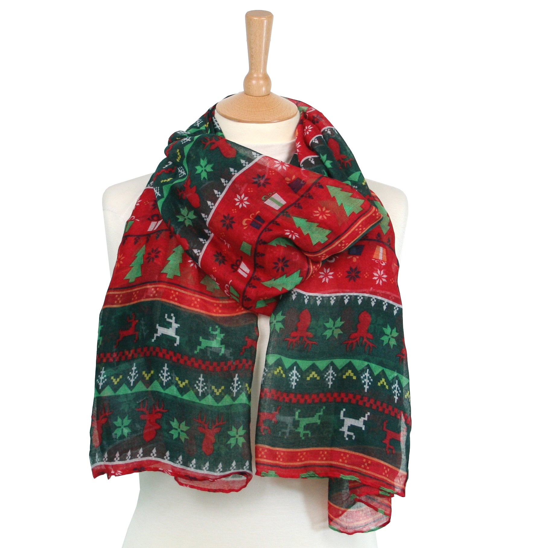 Christmas Jumper Scarf - Red/Green