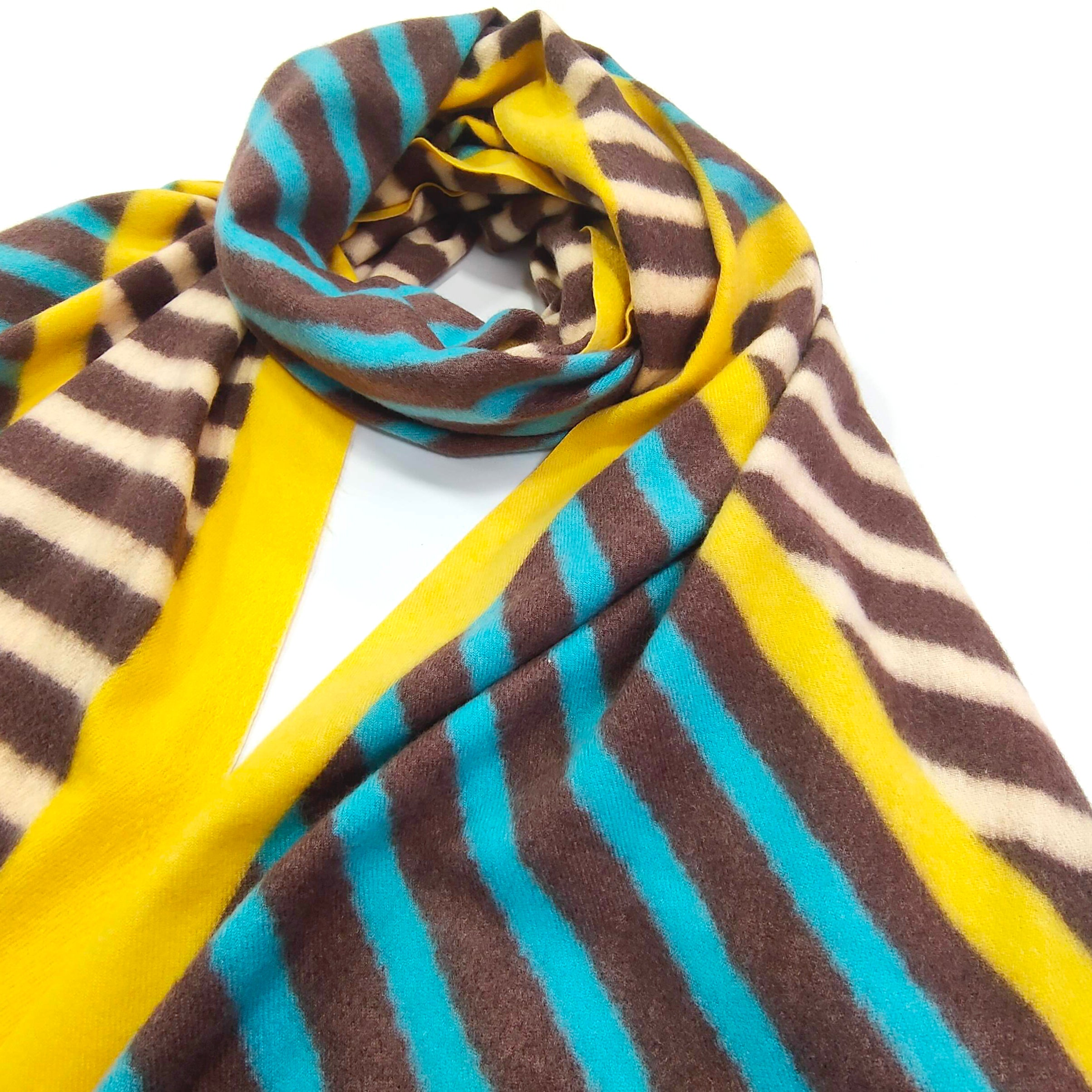 Edson - Angle Lines Thick Scarf - Turquoise (70x180cm)