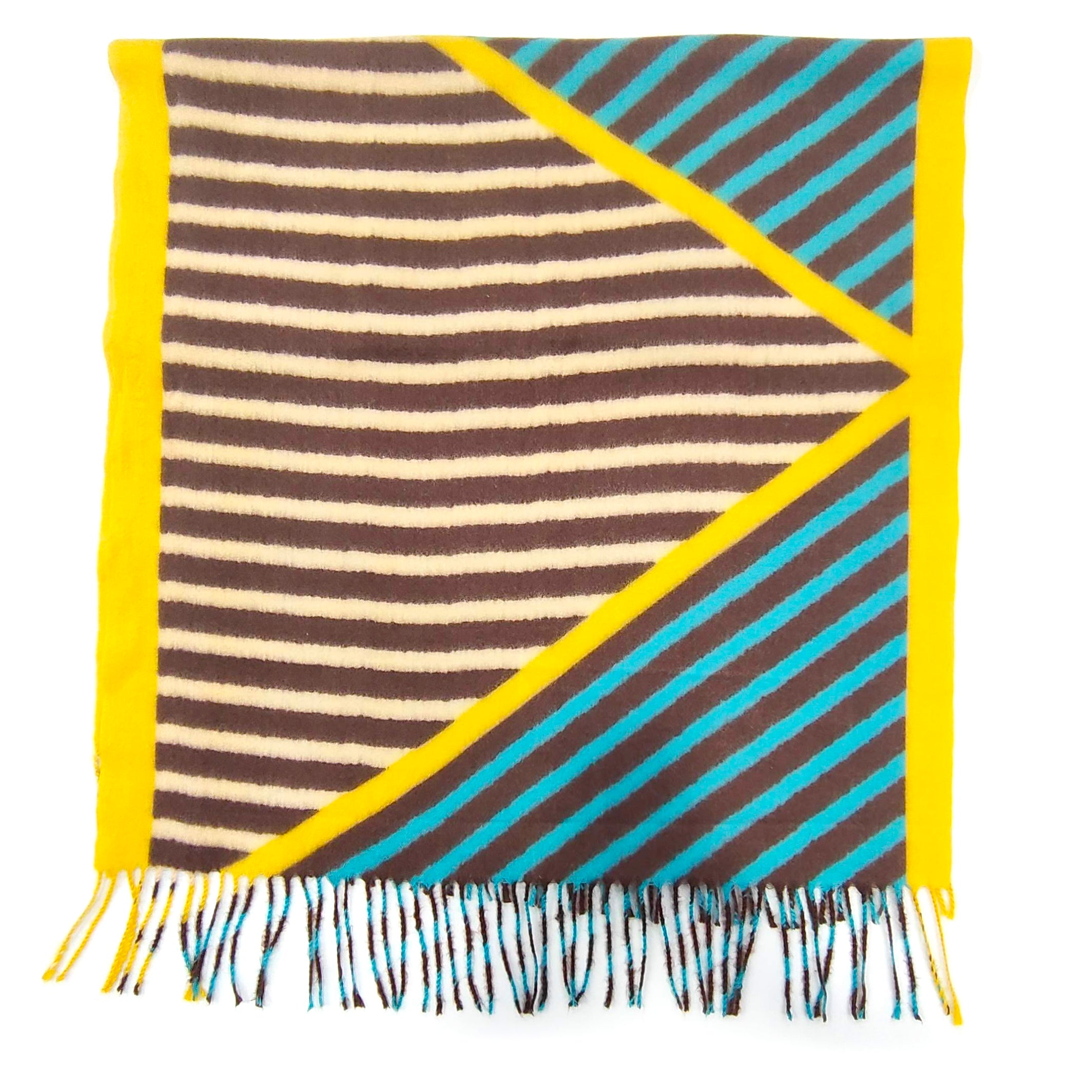 Edson - Angle Lines Thick Scarf - Turquoise (70x180cm)