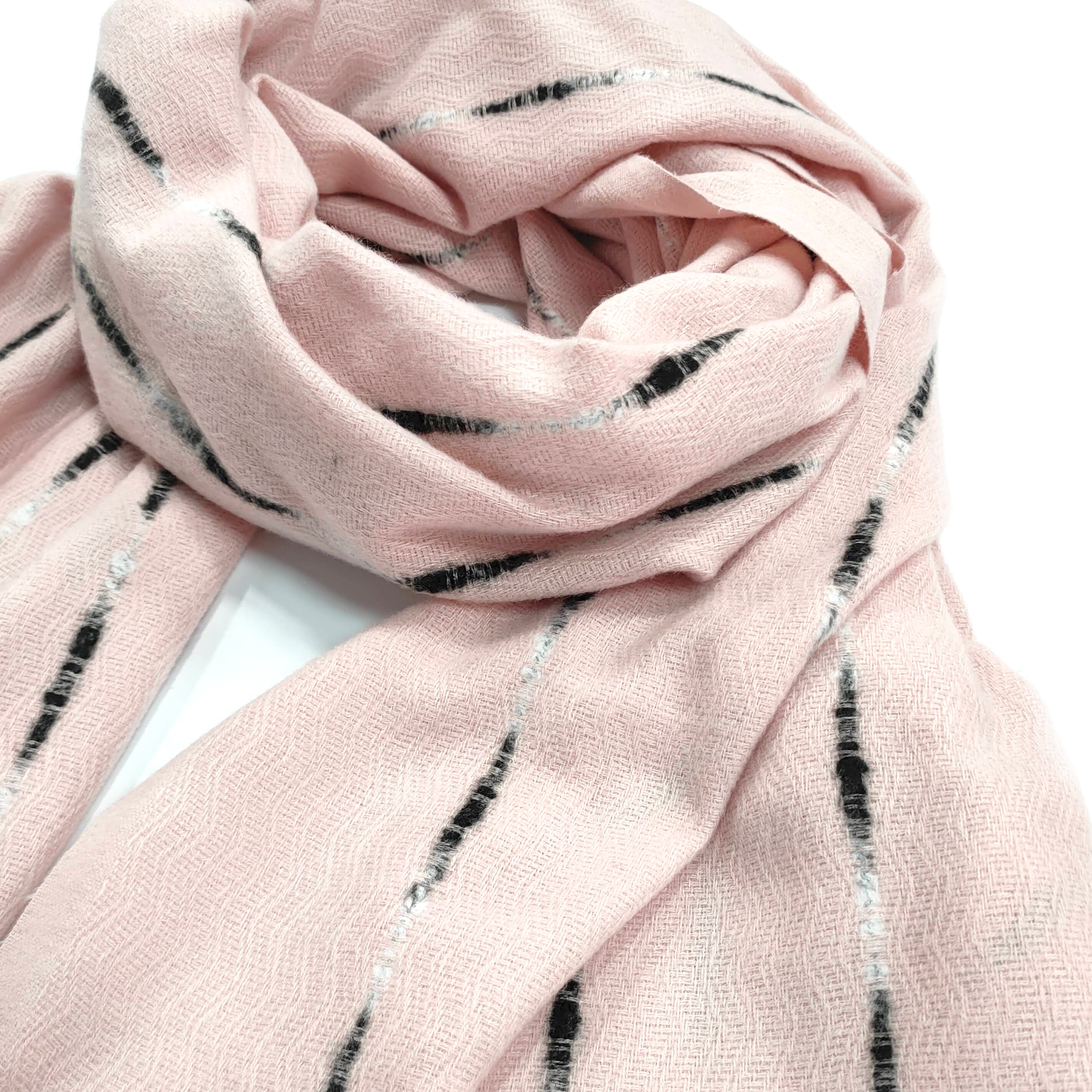 Joussard - Dotted Stripe Scarf - Pink (70x180cm)