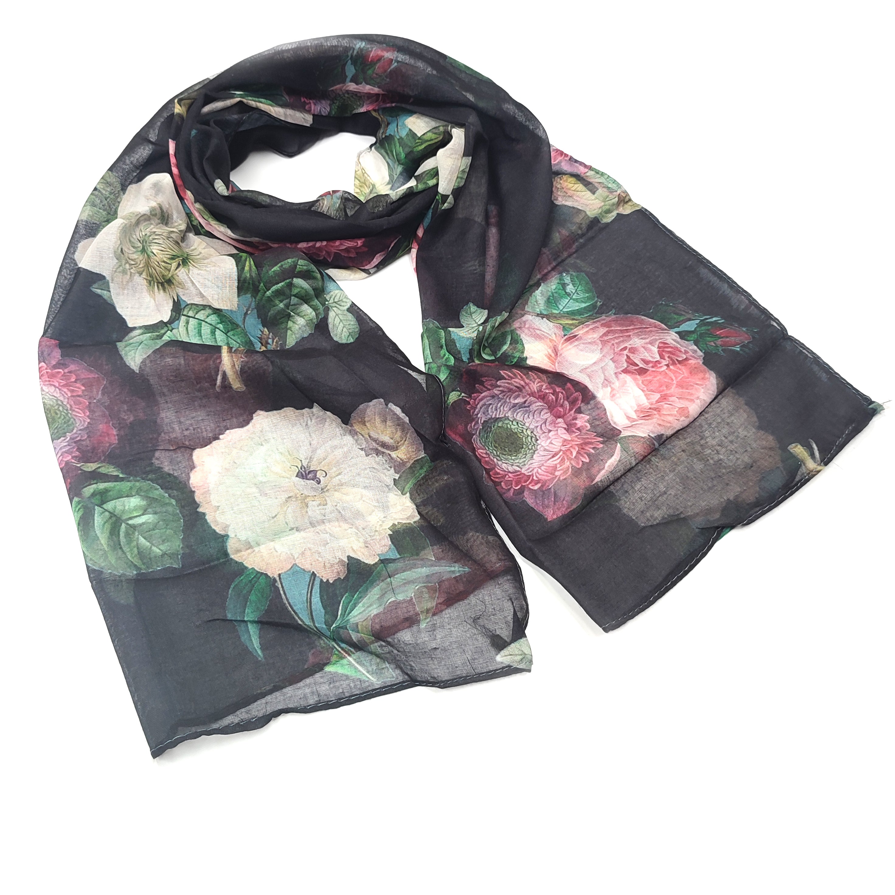 Écharpe de style Pashmina Midnight Jungle - Design exclusif - Sarcelle/Noir