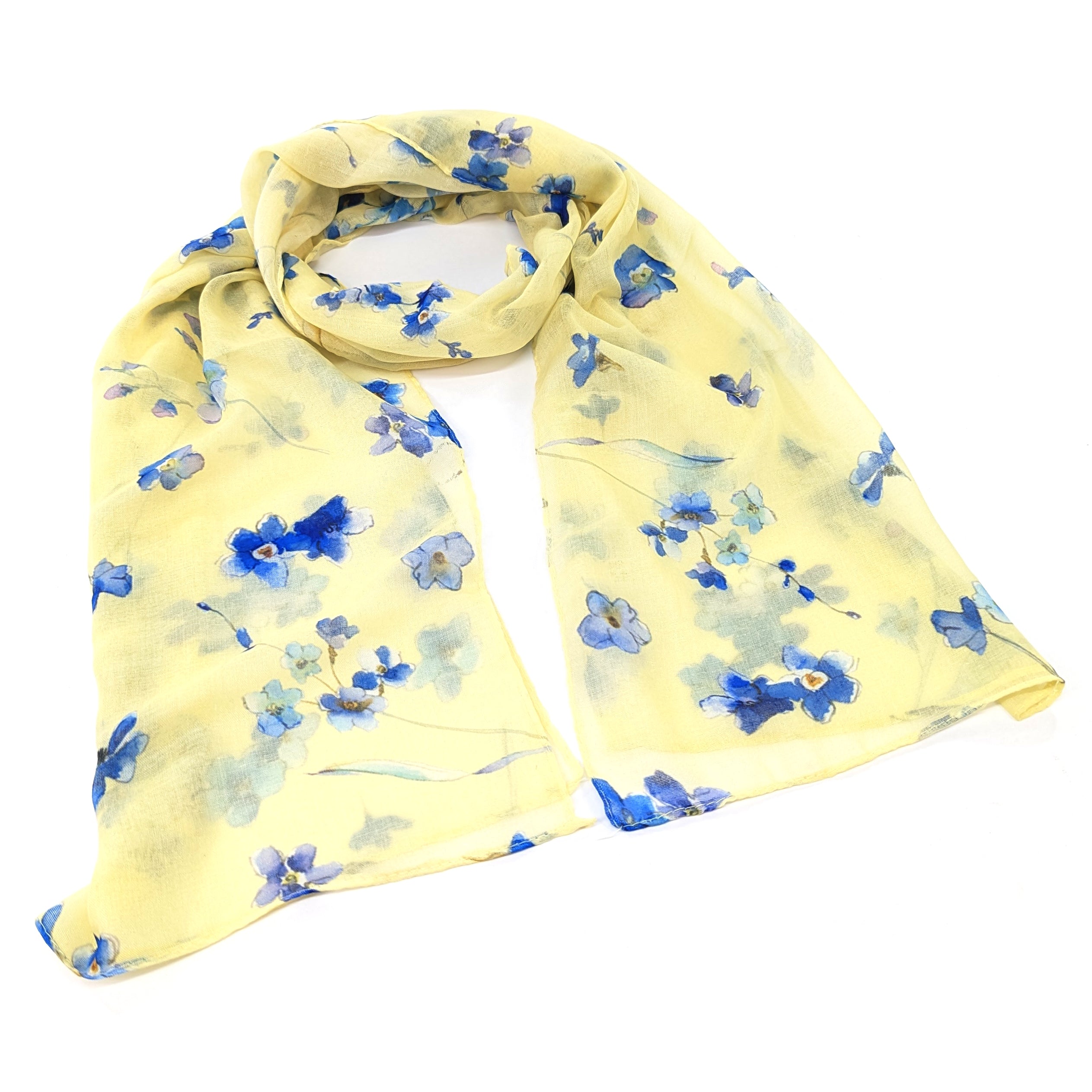 Forget Me Not Scarf (50x180cm) - Yellow - Exclusive Design