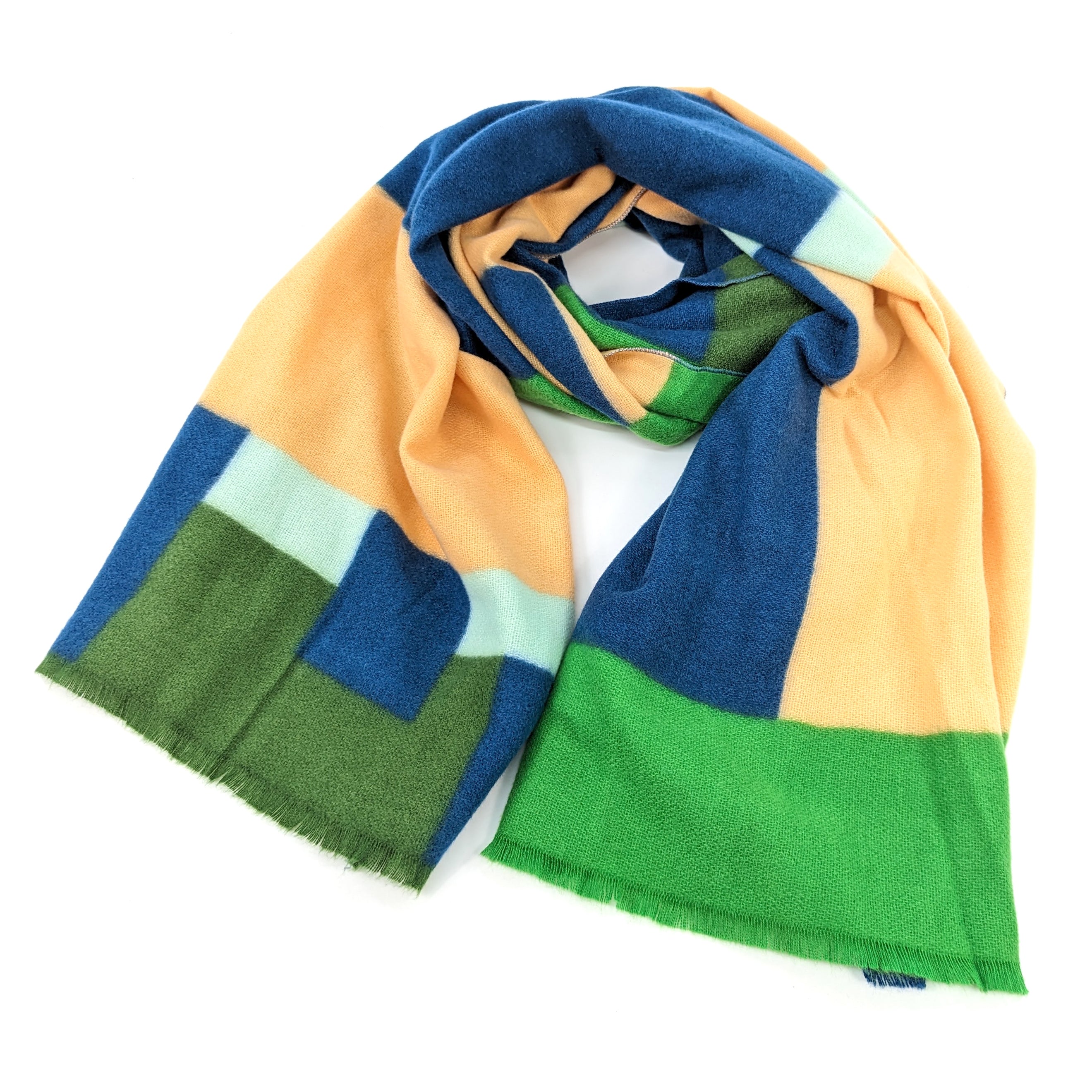 Eix - Colour Block Scarf/Shawl (80x180cm) - Parakeet Green