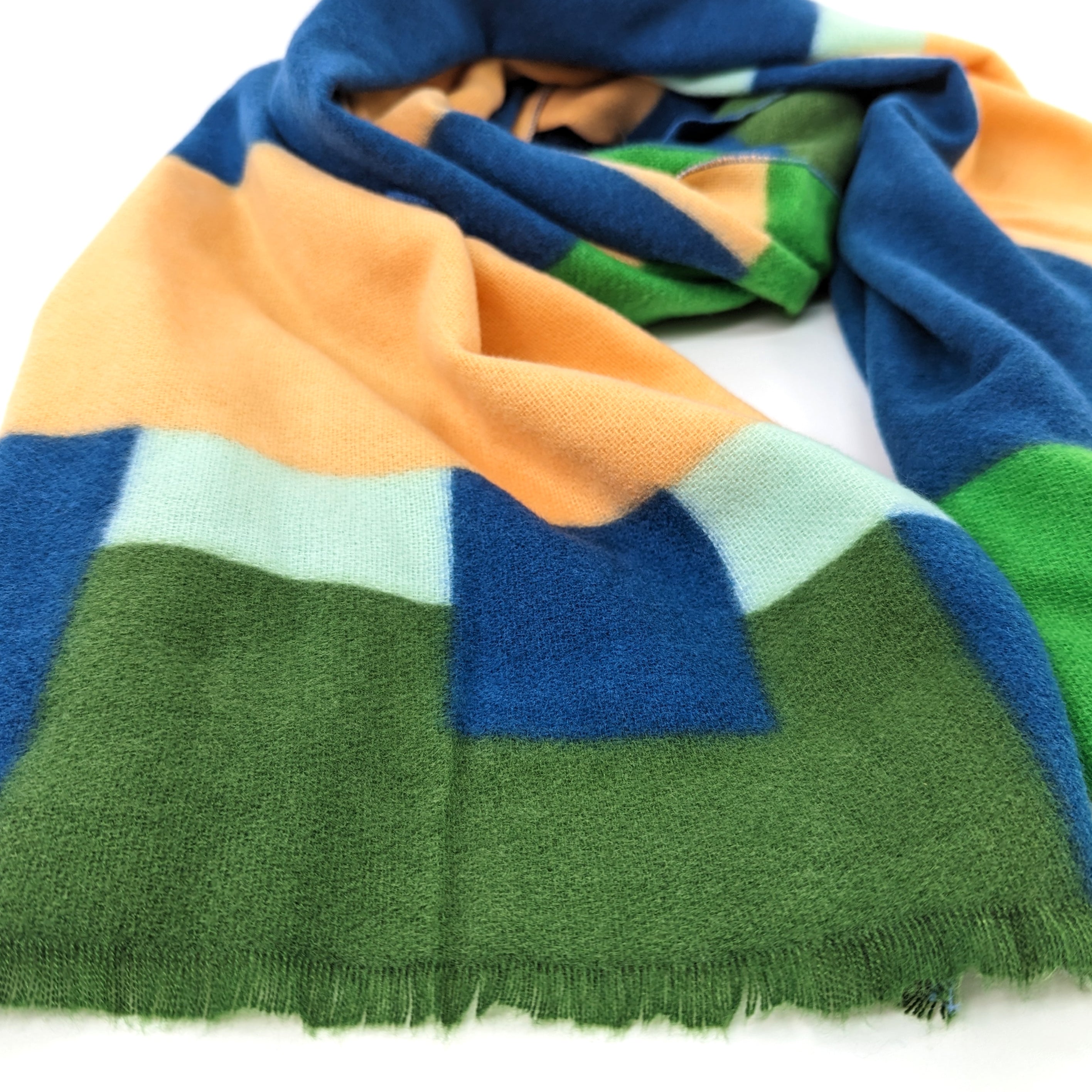 Eix - Colour Block Scarf/Shawl (80x180cm) - Parakeet Green