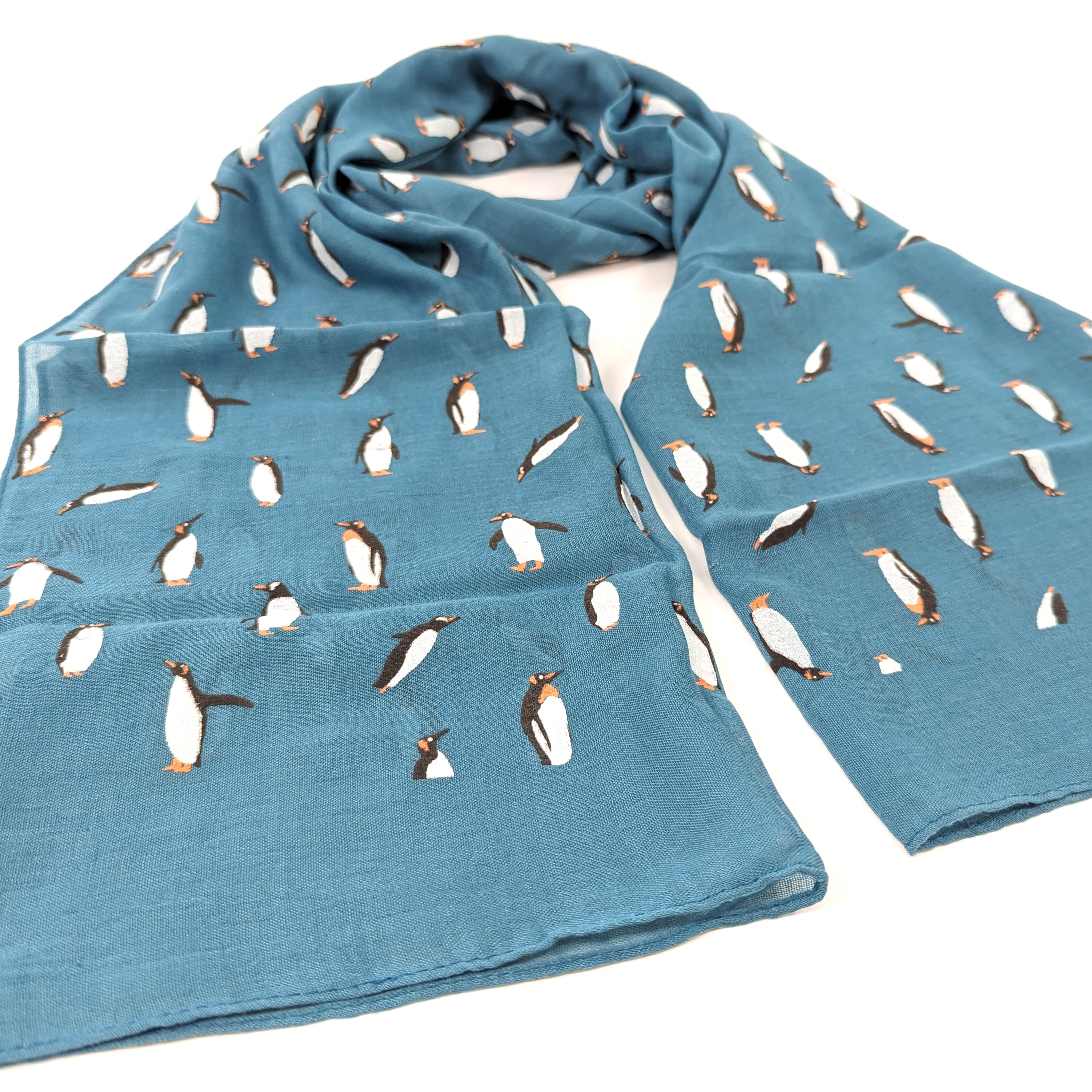 Playing Penguins Scarf - Teal