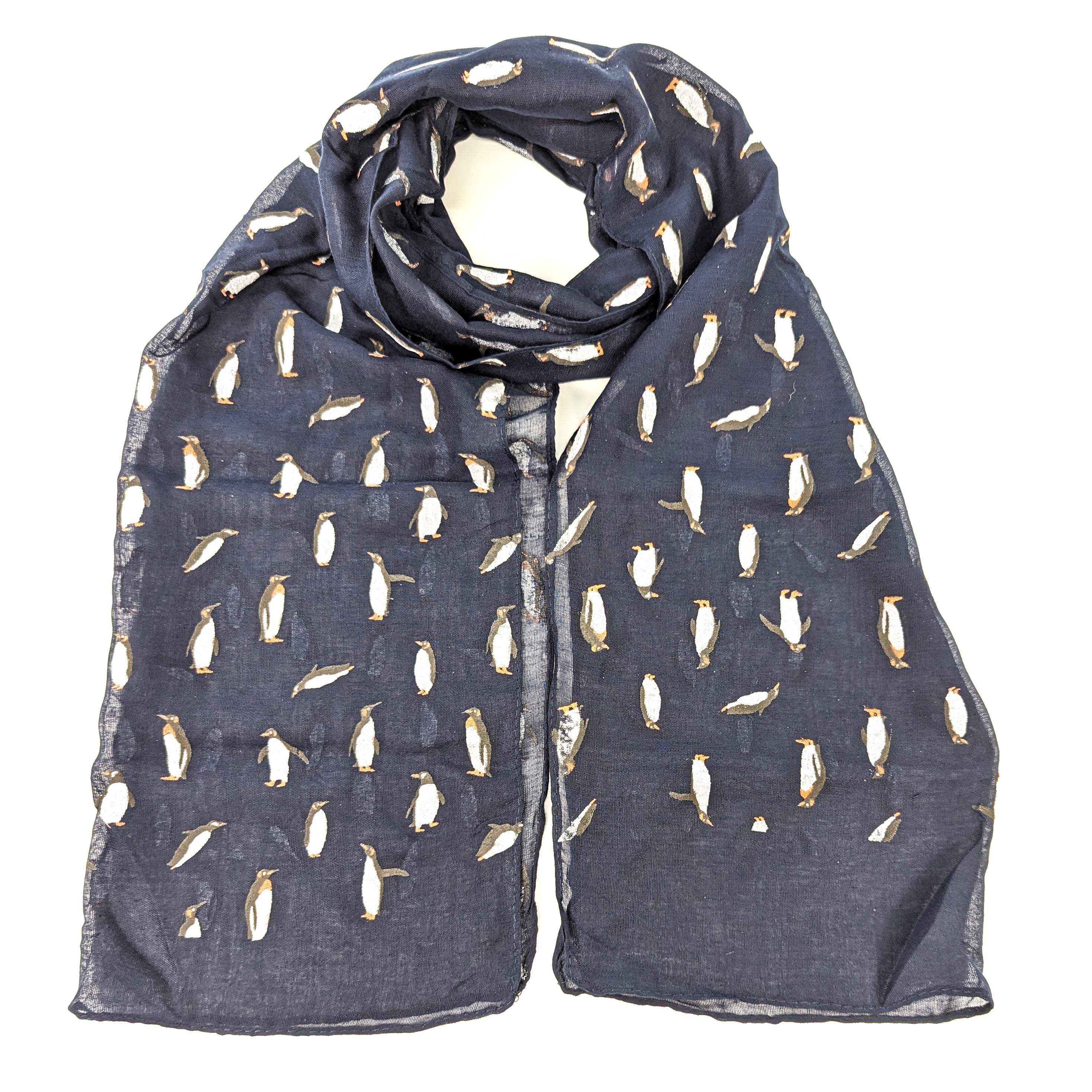 Playing Penguins Scarf - Navy Blue