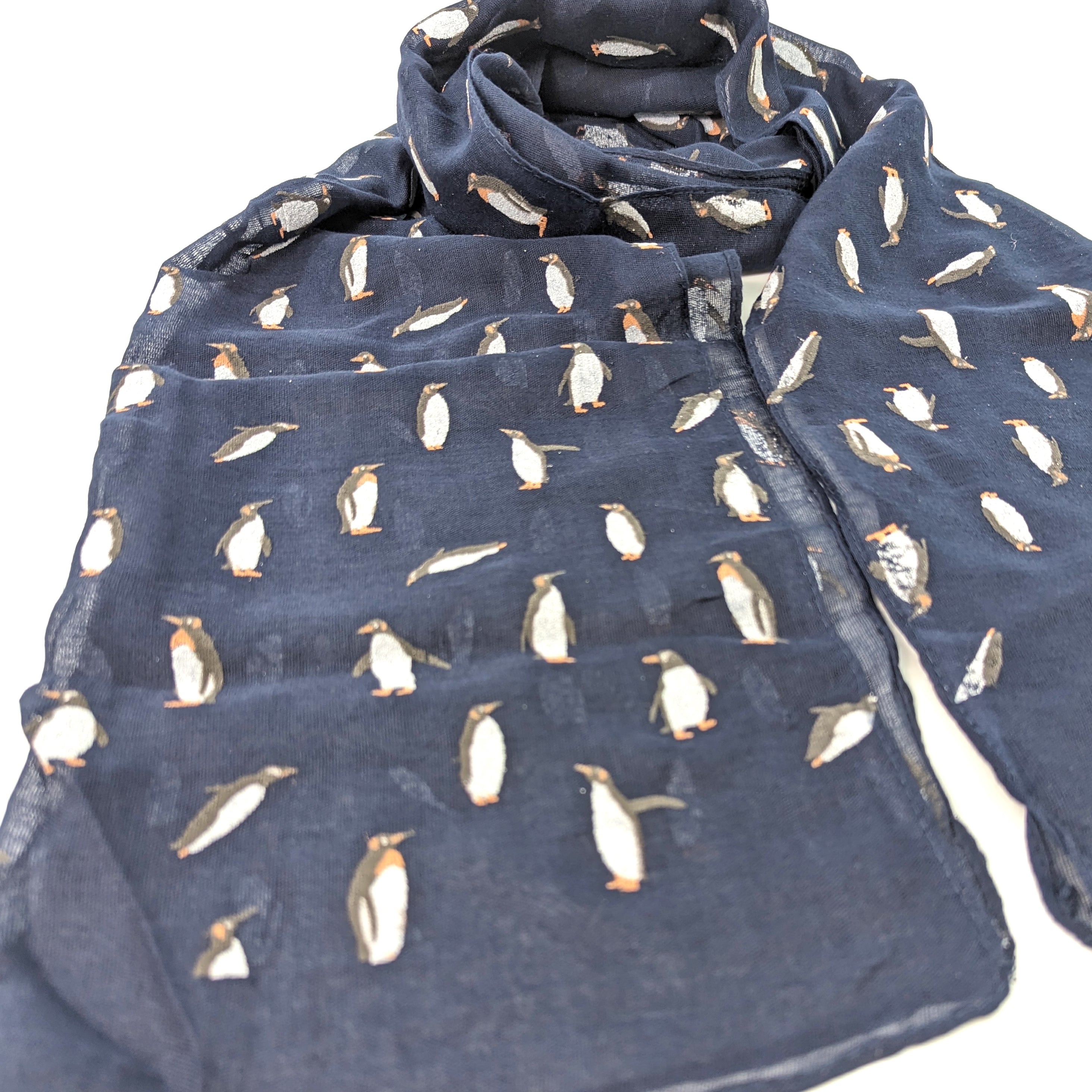 Playing Penguins Scarf - Navy Blue