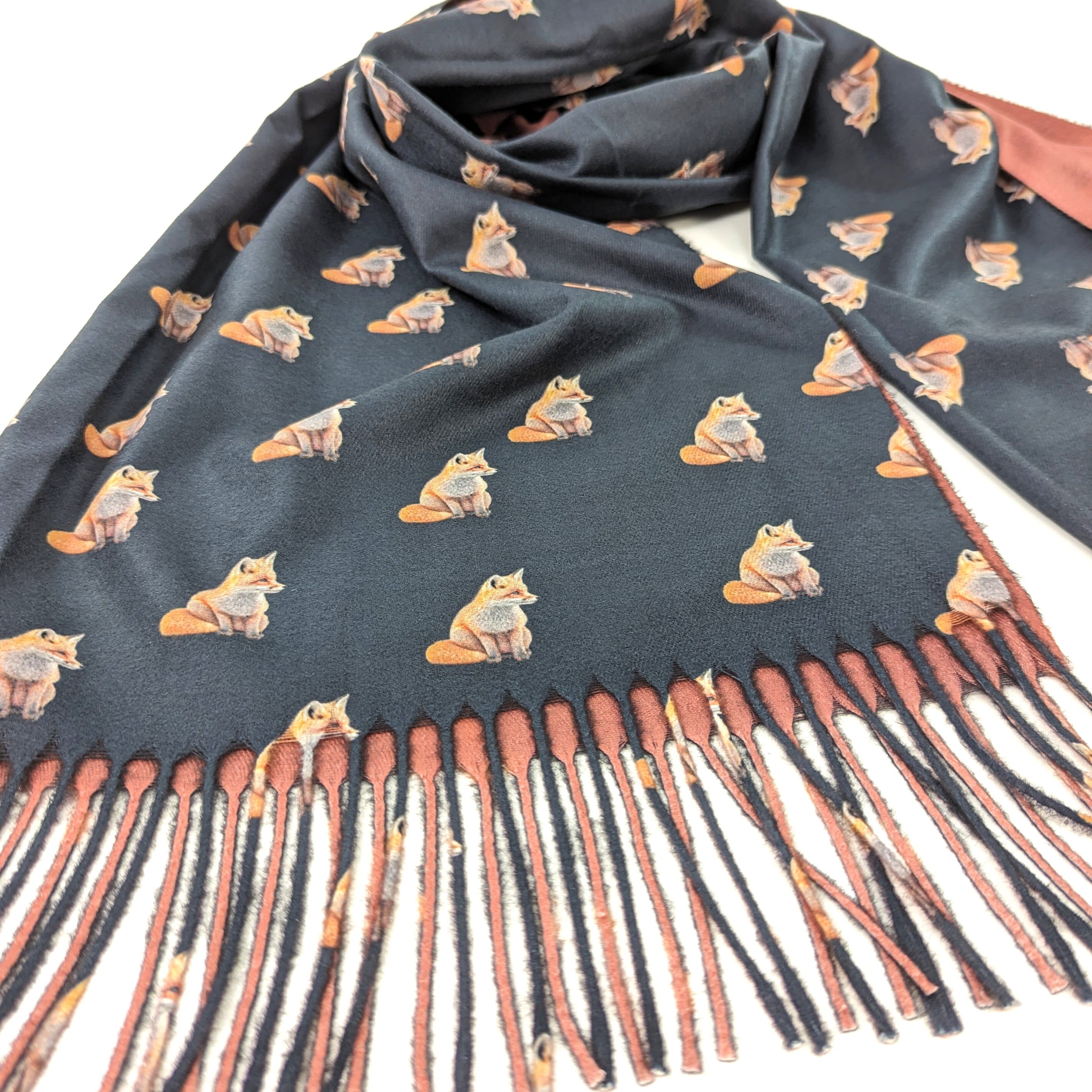 Midnight Fox Pashmina Style Scarf - Exclusive Design (70x180cm)