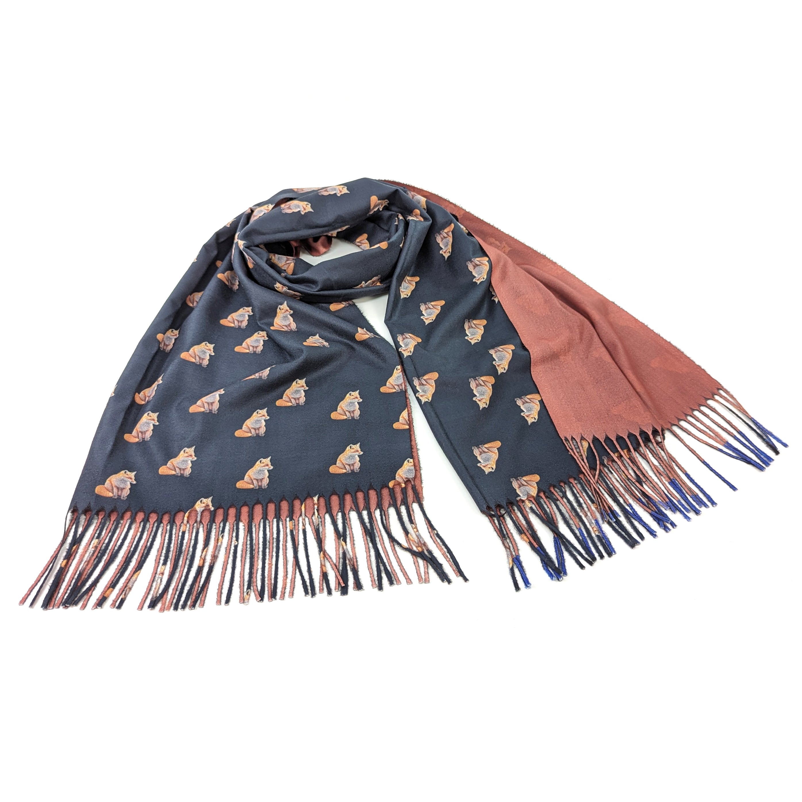 Midnight Fox Pashmina Style Scarf - Exclusive Design (70x180cm)