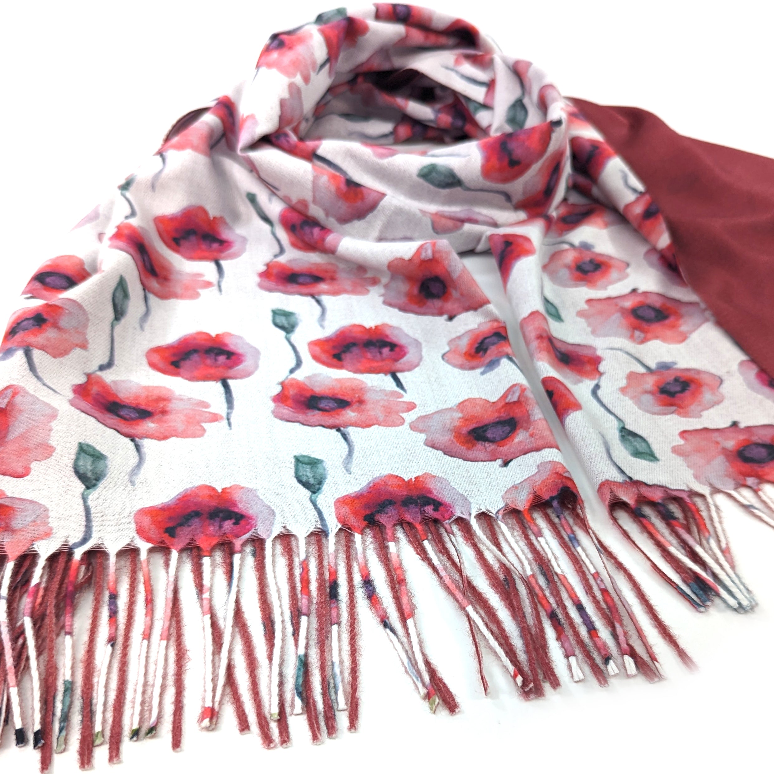 Poppy Field Pashmina Style Scarf - Exclusive Design (70x180cm)