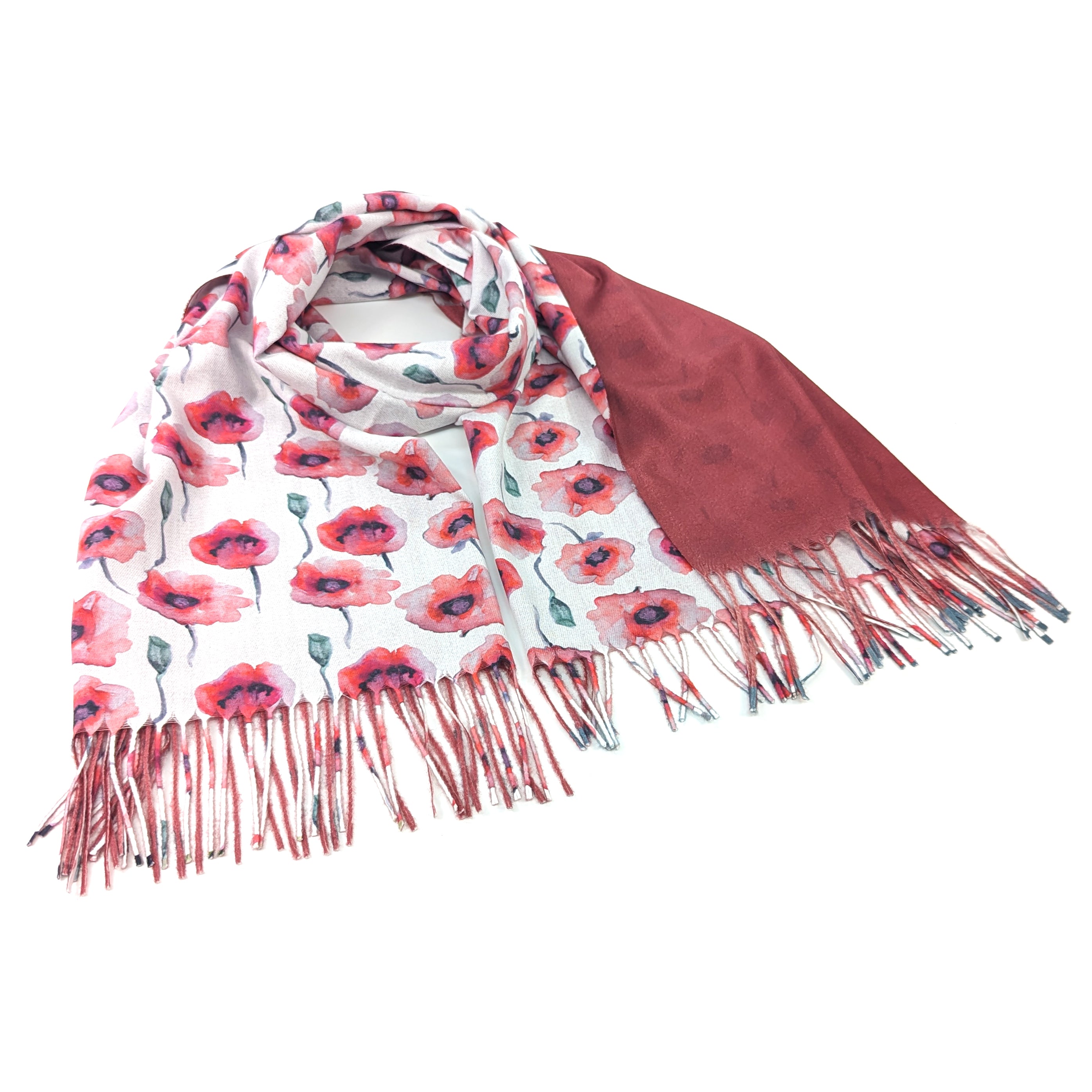 Poppy Field Pashmina Style Scarf - Exclusive Design (70x180cm)