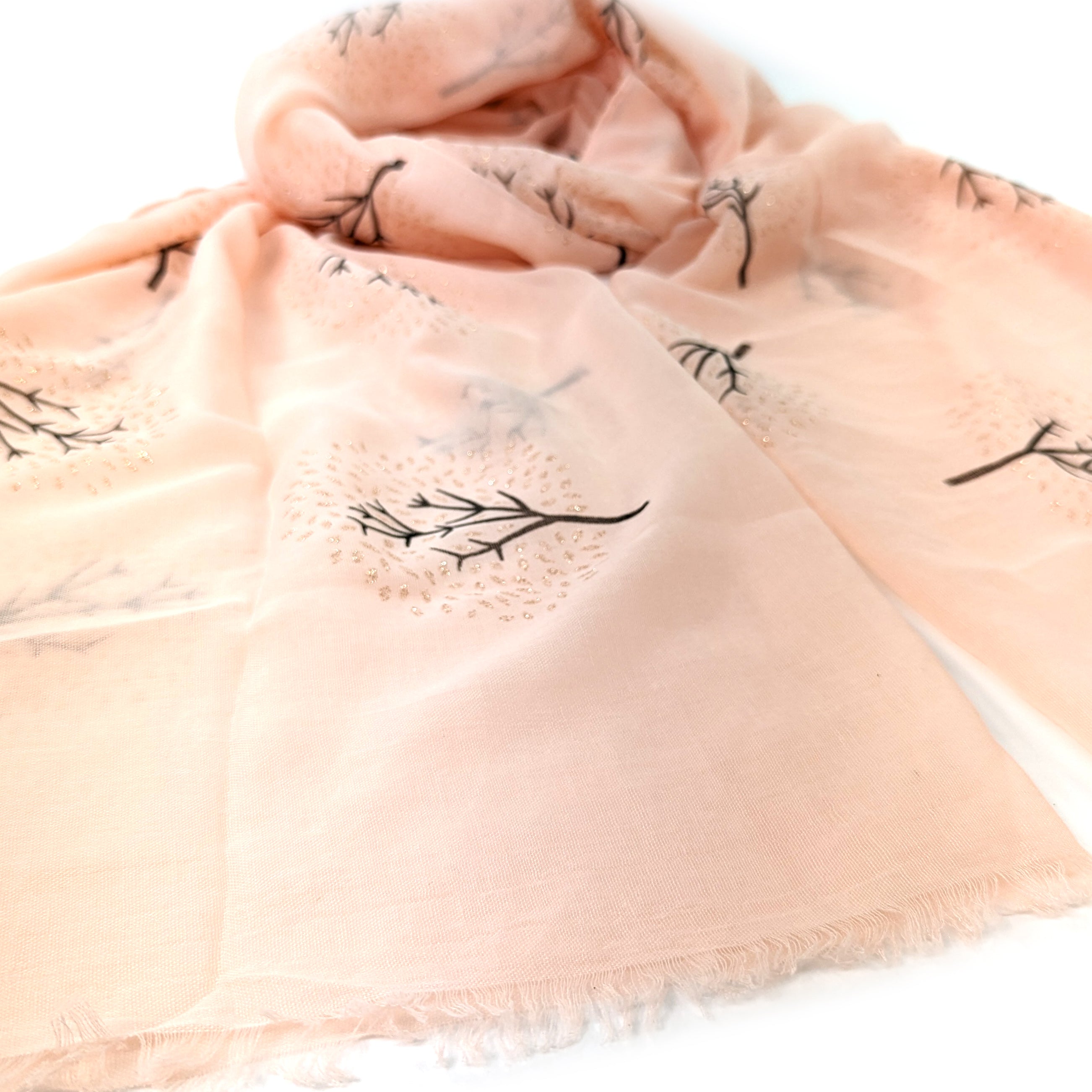 Tielle - Sparkle Tree of Life Scarf - Pink Champagne