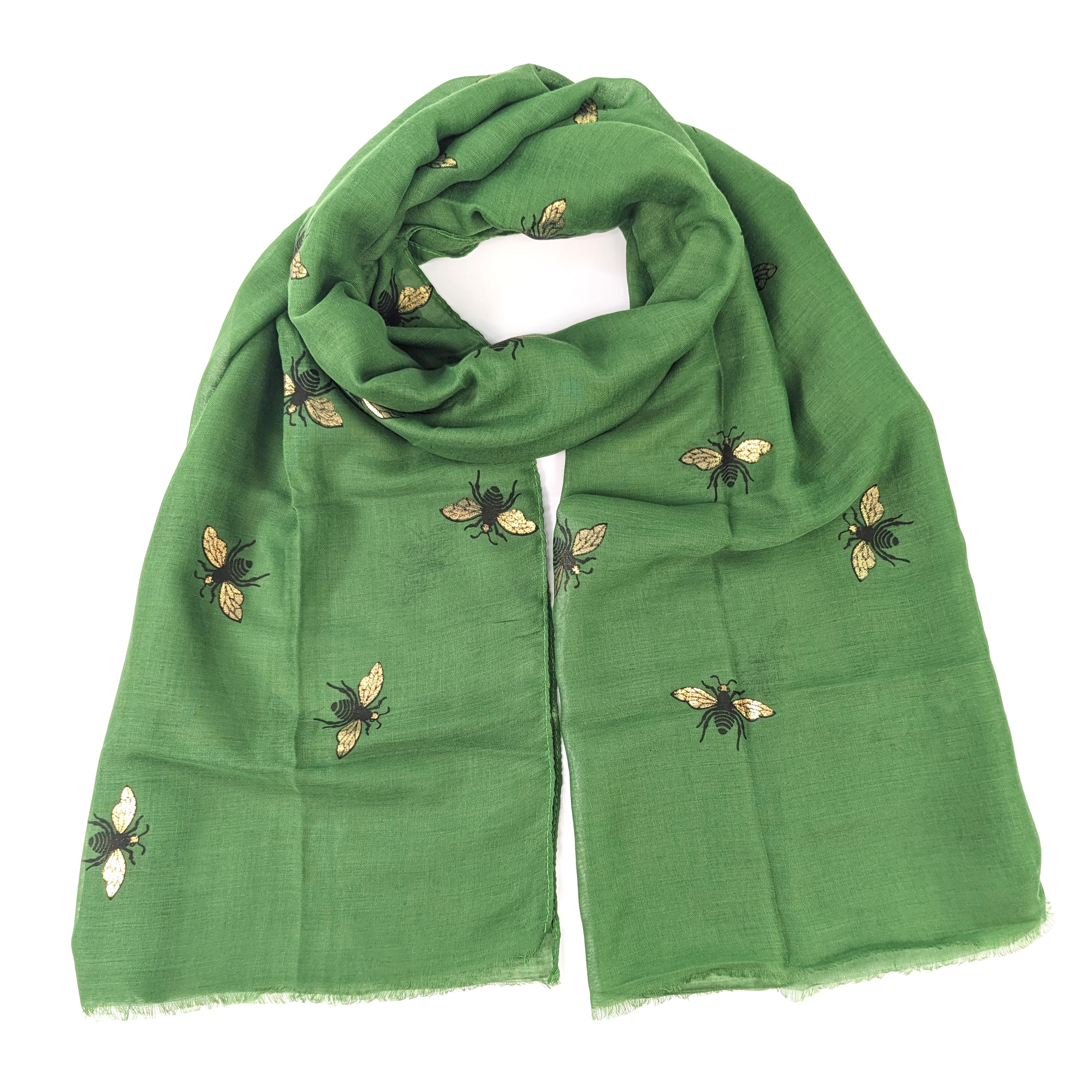Little Remo - Glitter Bee Scarf - Forest Green (50x180cm)