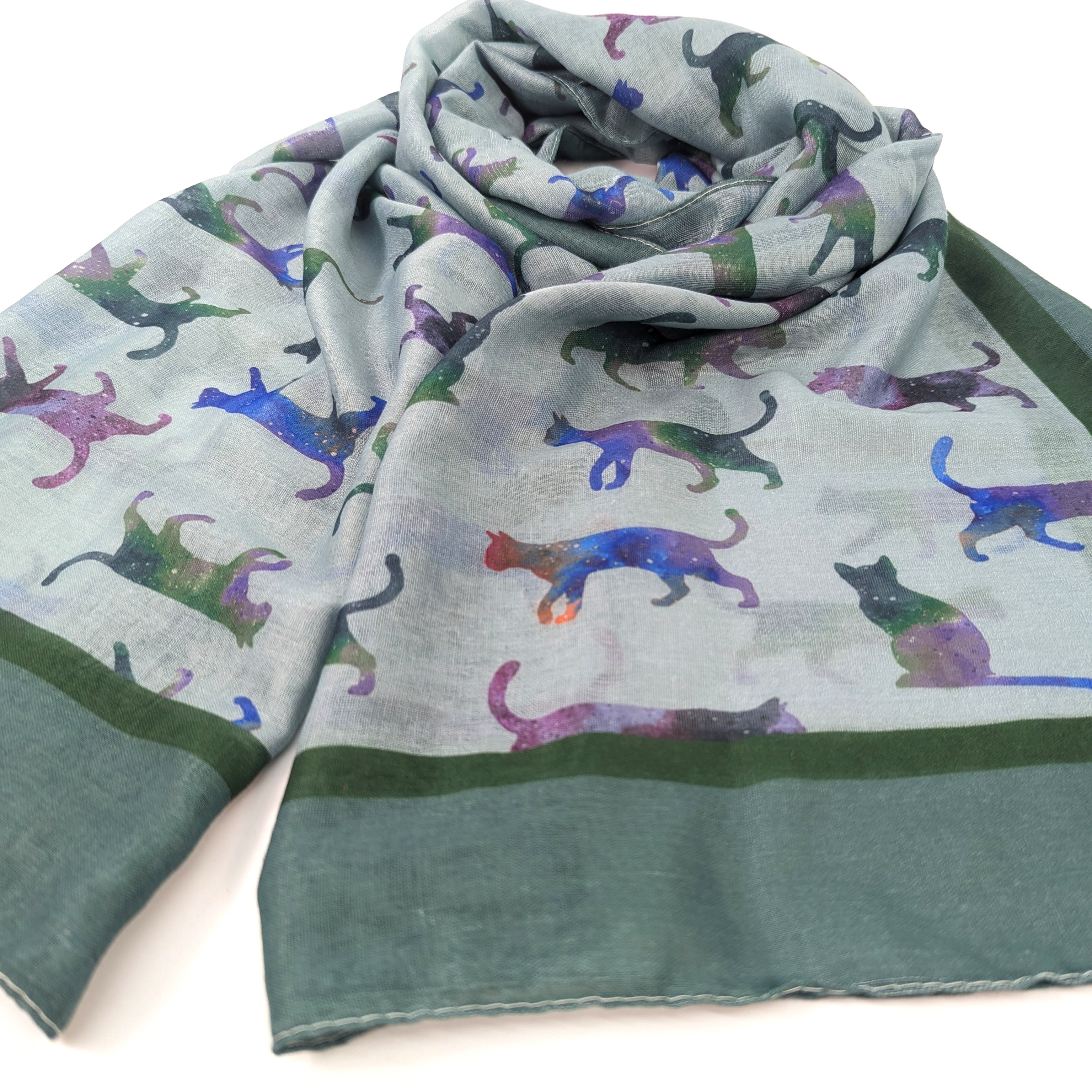 Clio The Cat Scarf - Sage Green (50x180cm)